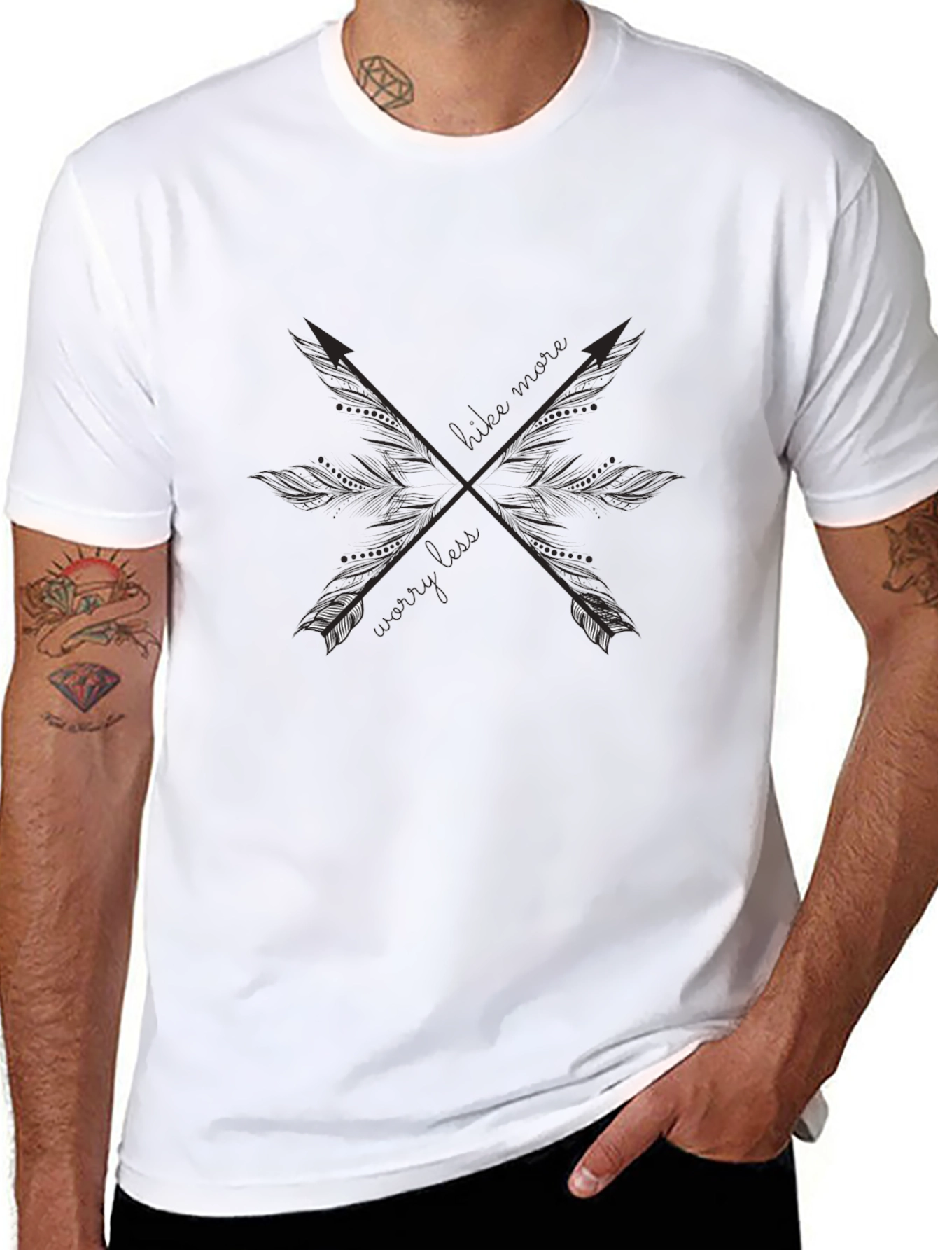 Crossed Arrows Graphic Black T-Shirt