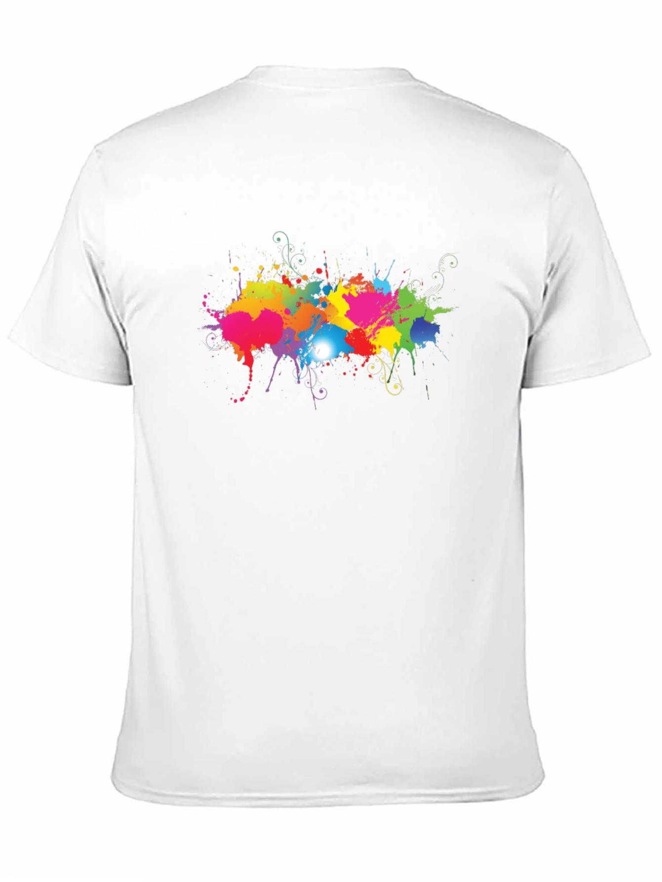 Vibrant Splatter Print Black T-Shirt