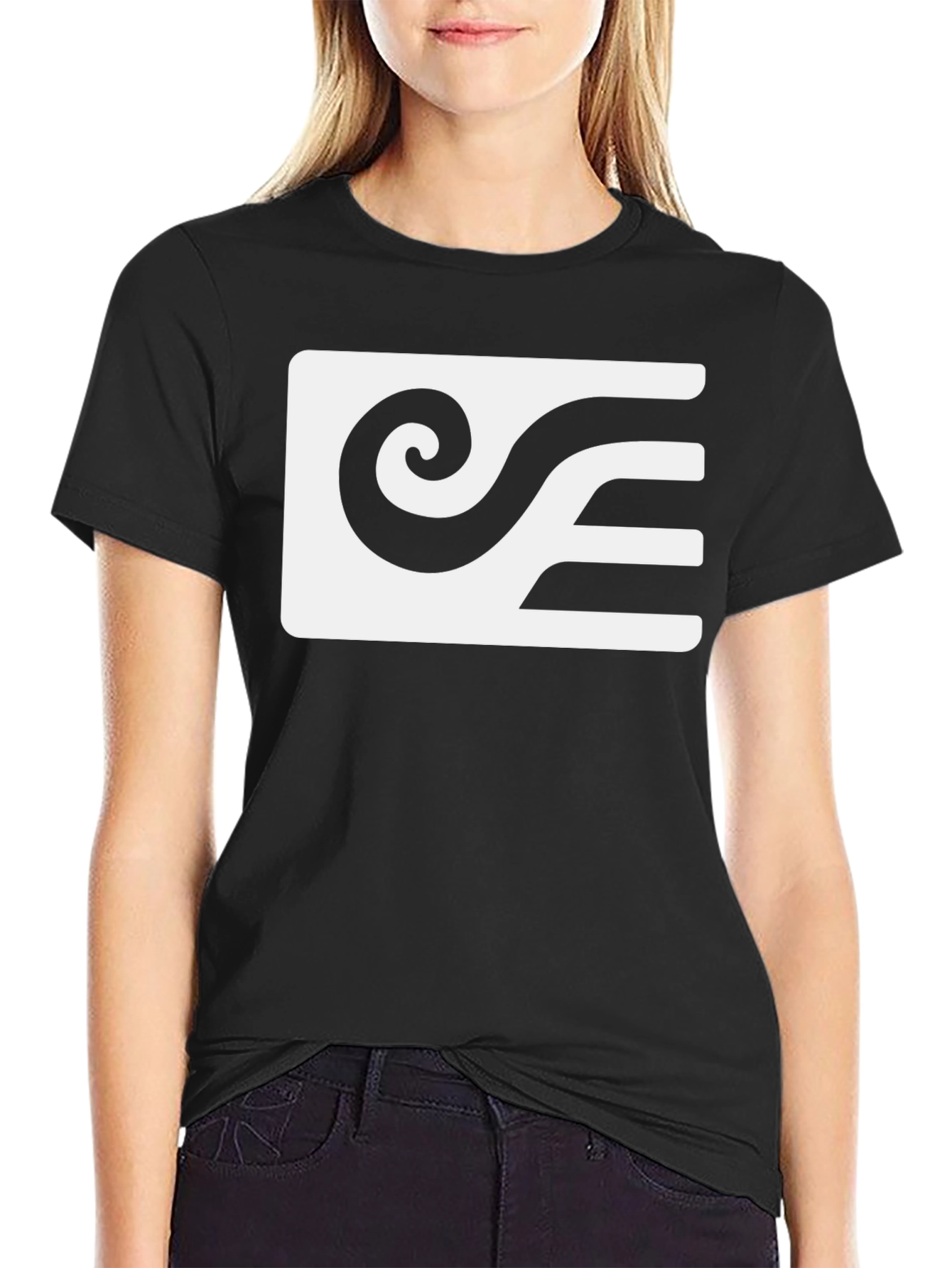 Modern Abstract Graphic T-Shirt - Black