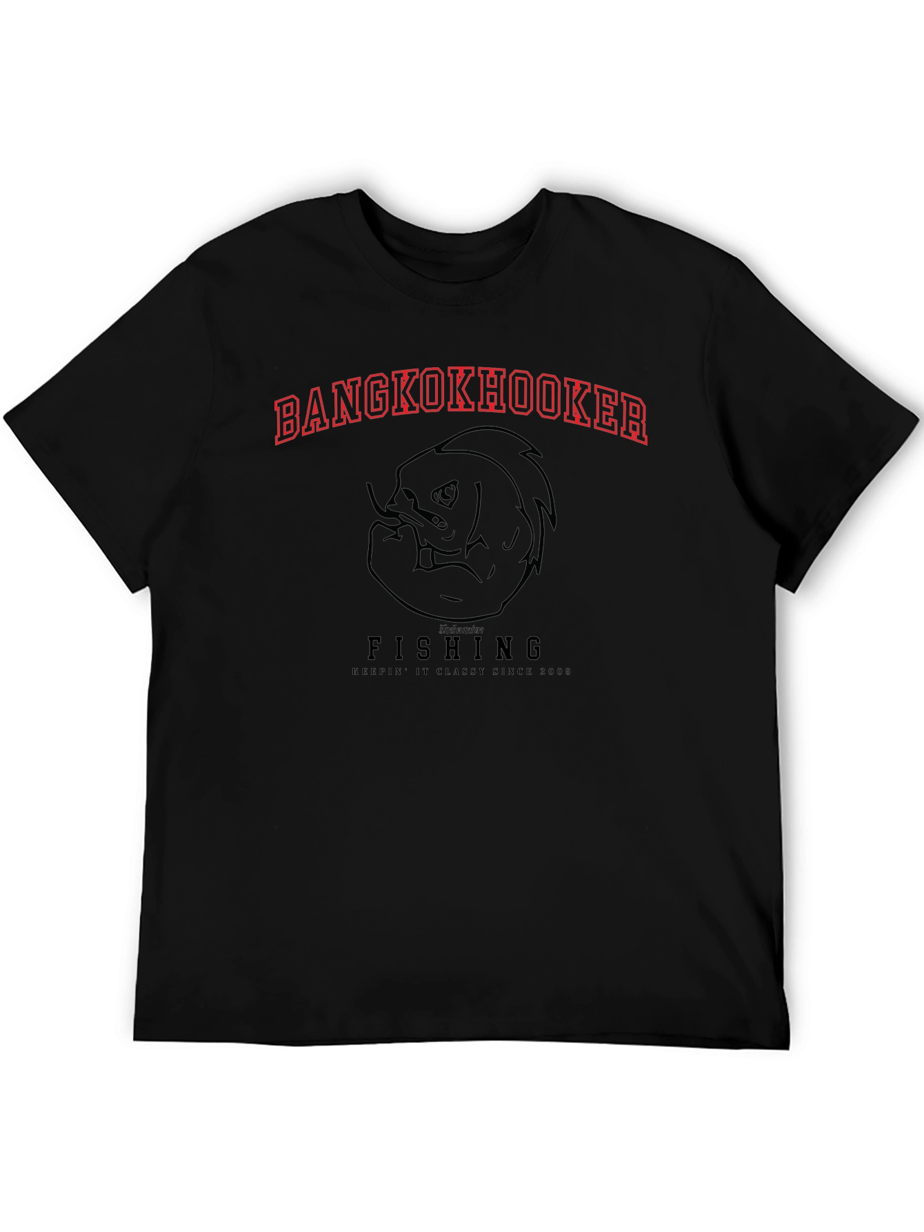 Bangkok Hooker Fishing Black T-Shirt