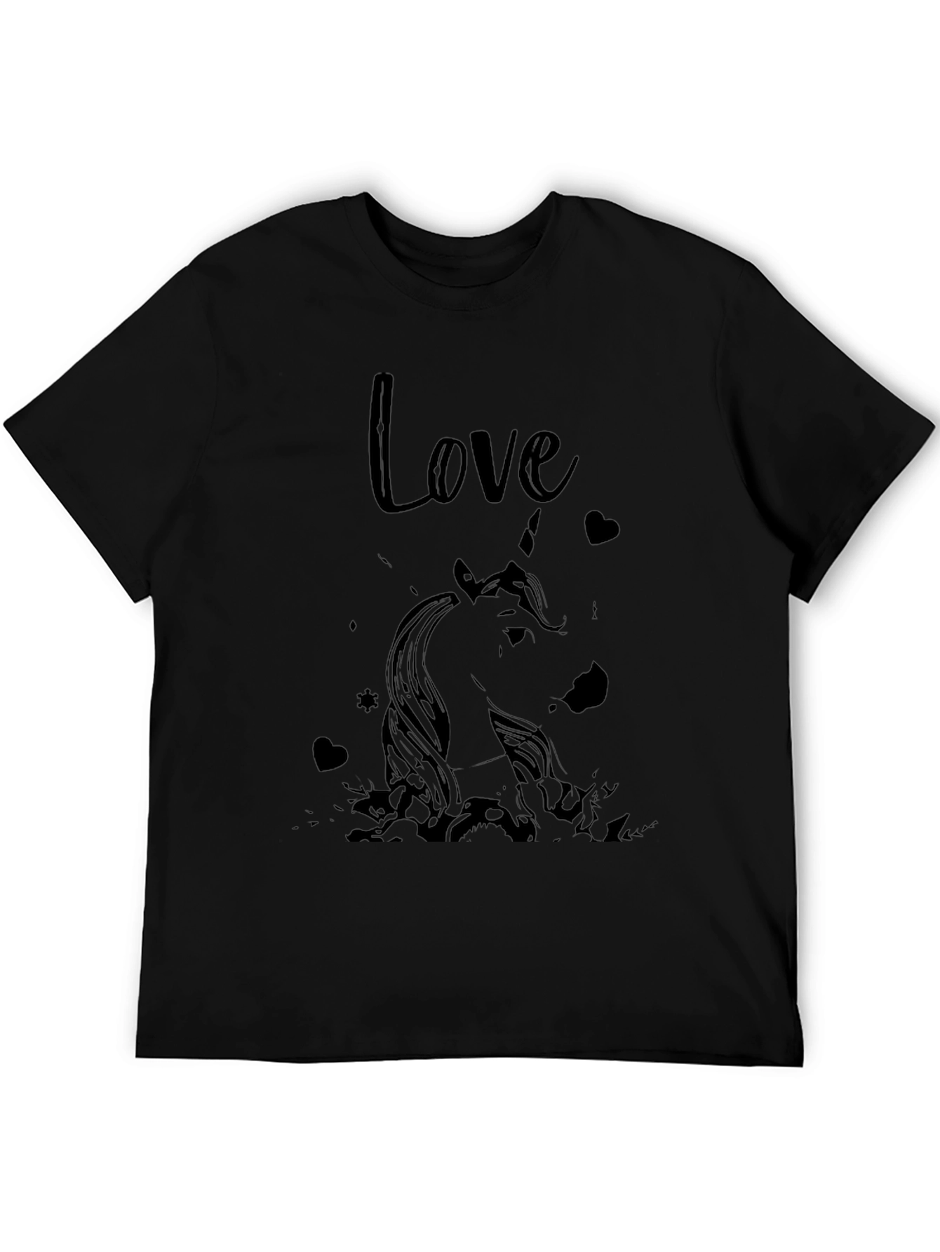 Unicorn Love Black T-Shirt