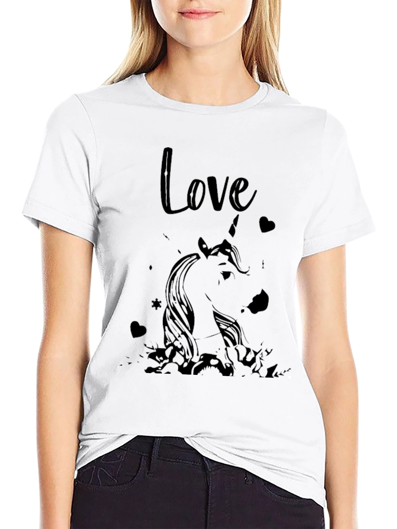 Unicorn Love Black T-Shirt