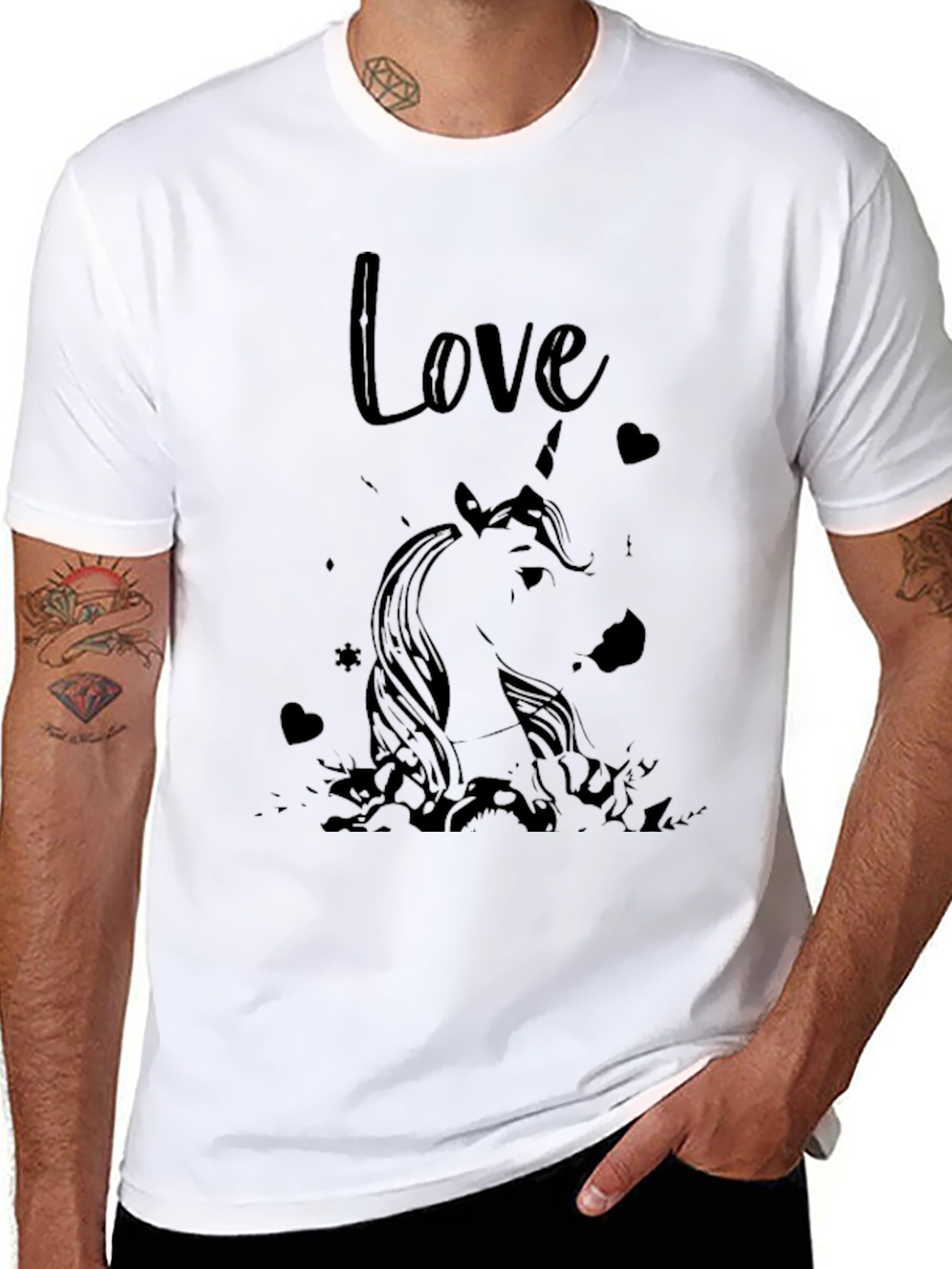 Unicorn Love Black T-Shirt