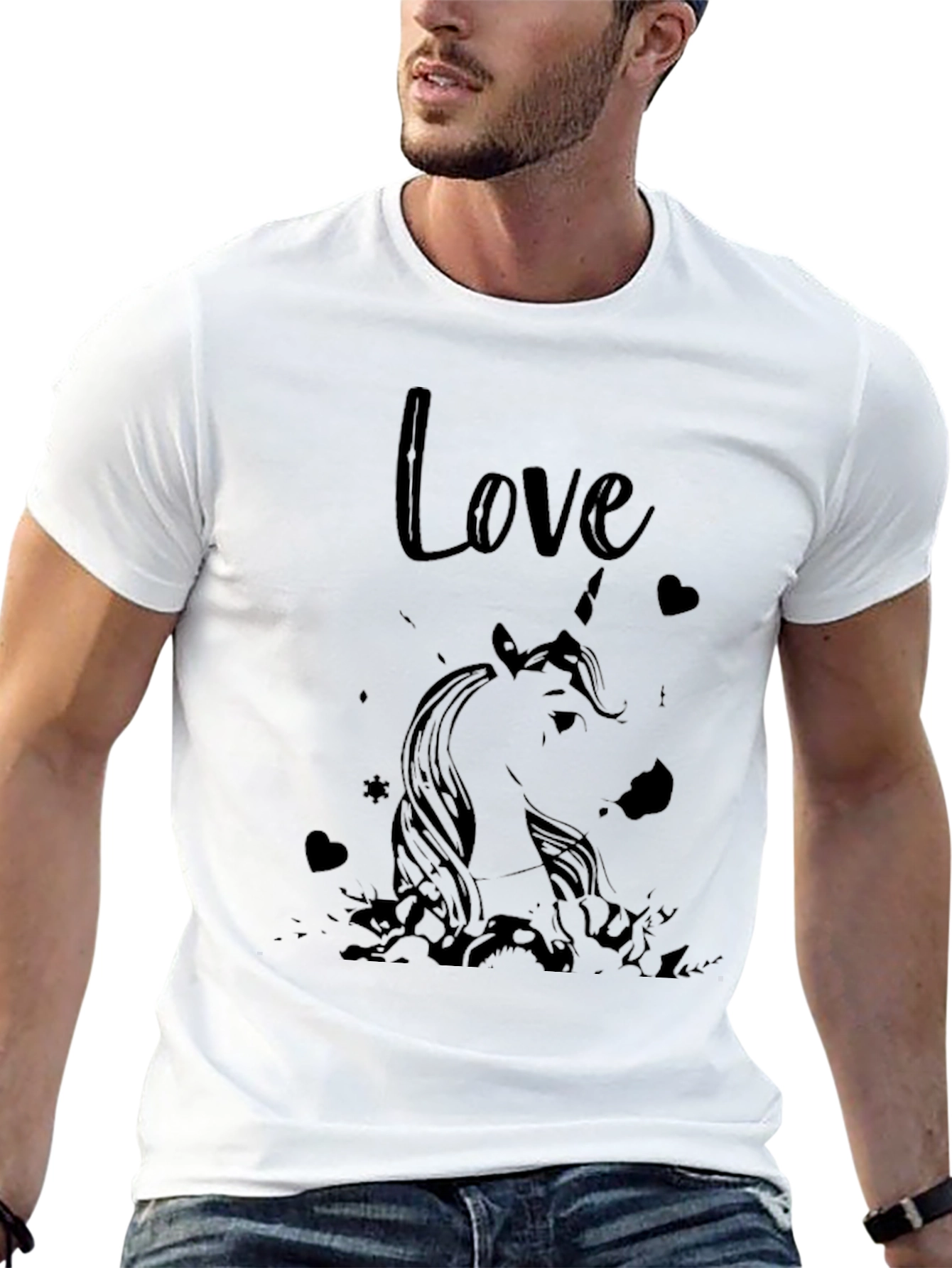Unicorn Love Black T-Shirt