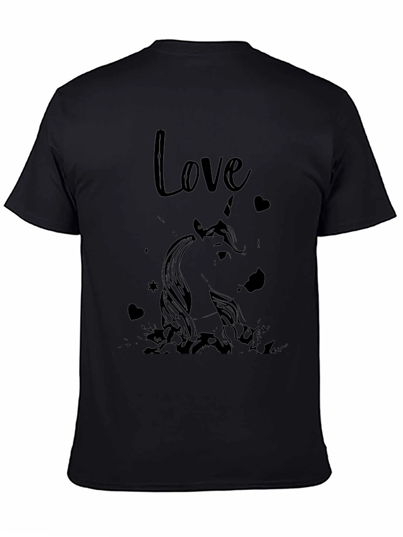 Unicorn Love Black T-Shirt