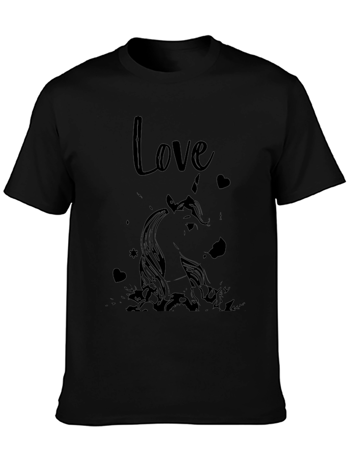 Unicorn Love Black T-Shirt