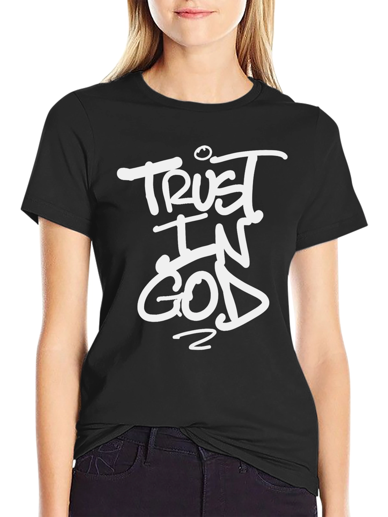 Trust In God Graphic T-Shirt - Black