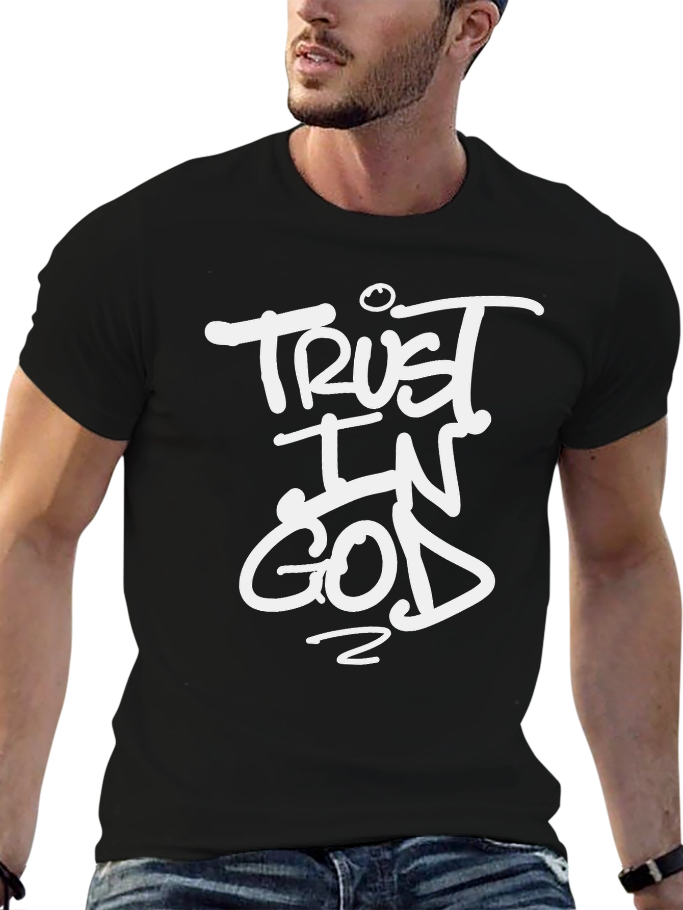 Trust In God Graphic T-Shirt - Black