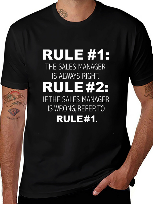 Sales Manager Rule T-Shirt - Funny Boss Gift