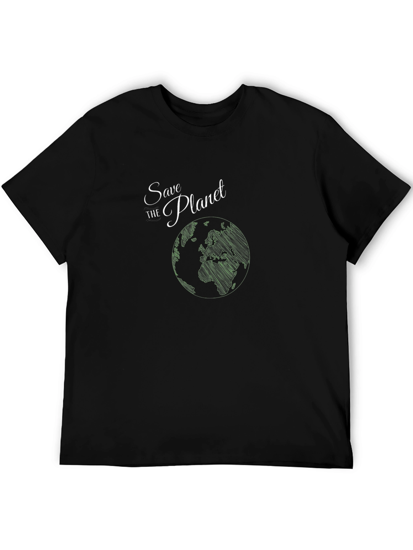 Save the Planet Black Graphic T-Shirt