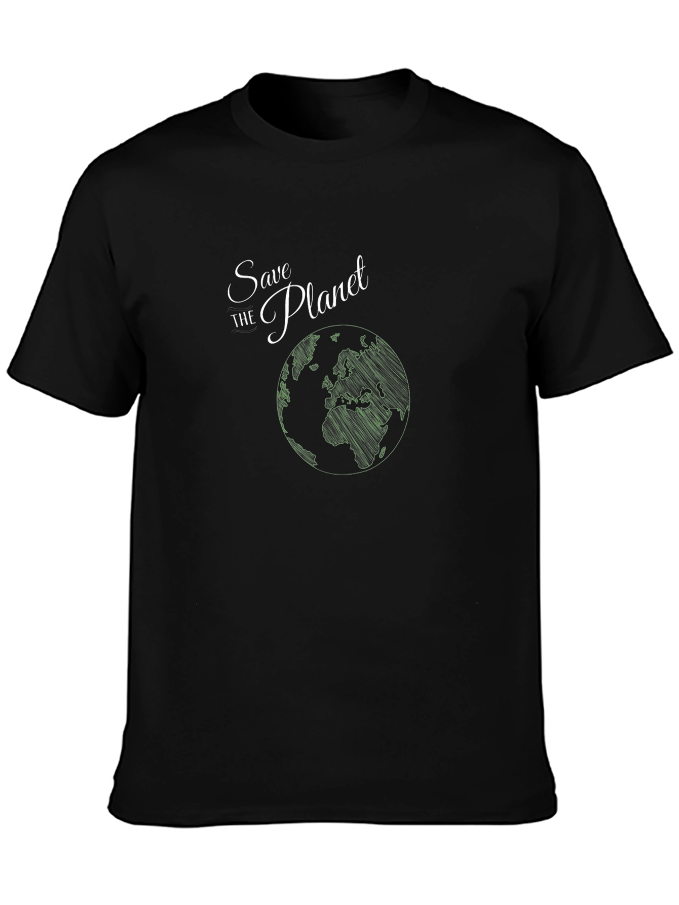 Save the Planet Black Graphic T-Shirt