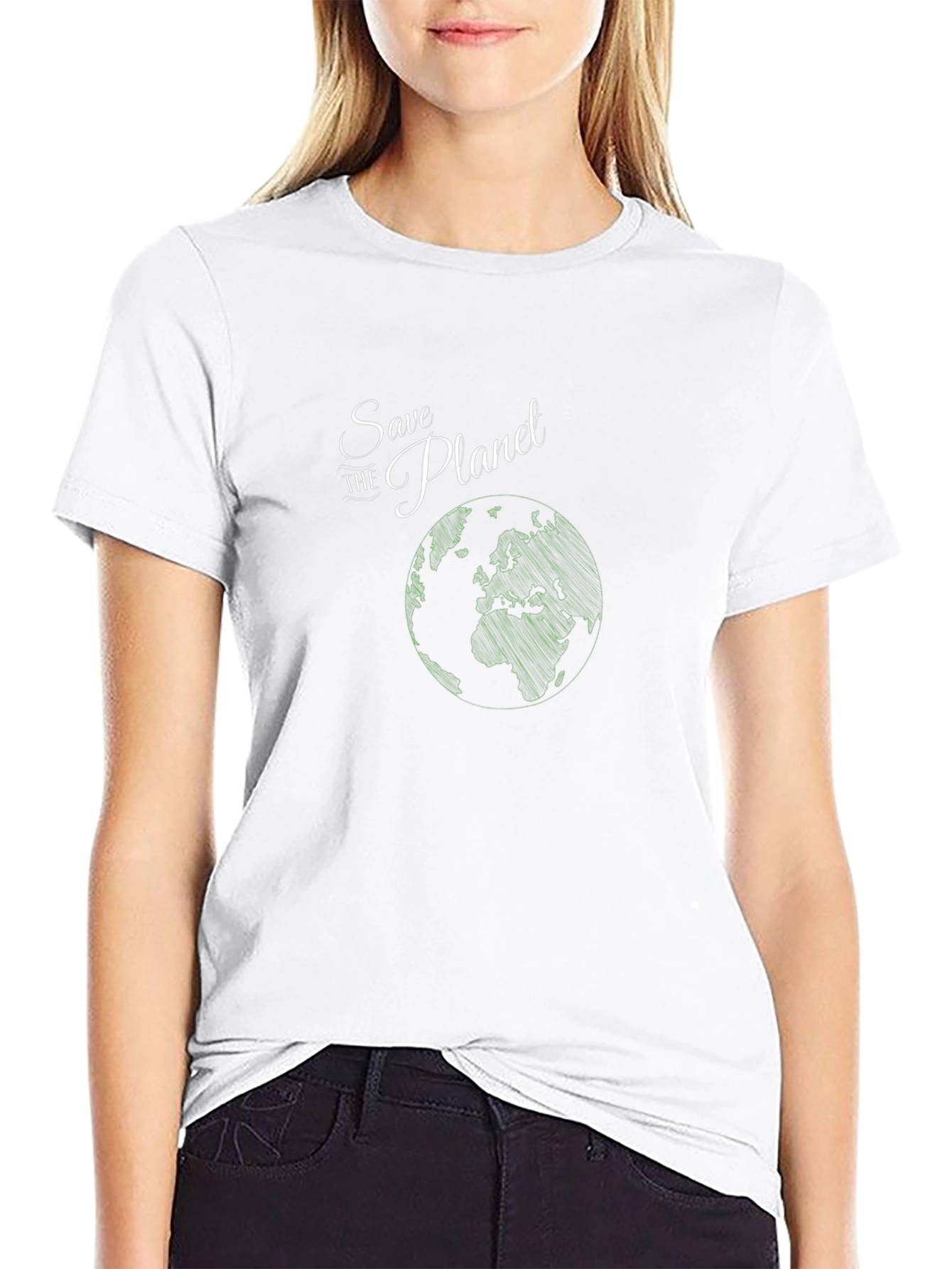 Save the Planet Black Graphic T-Shirt