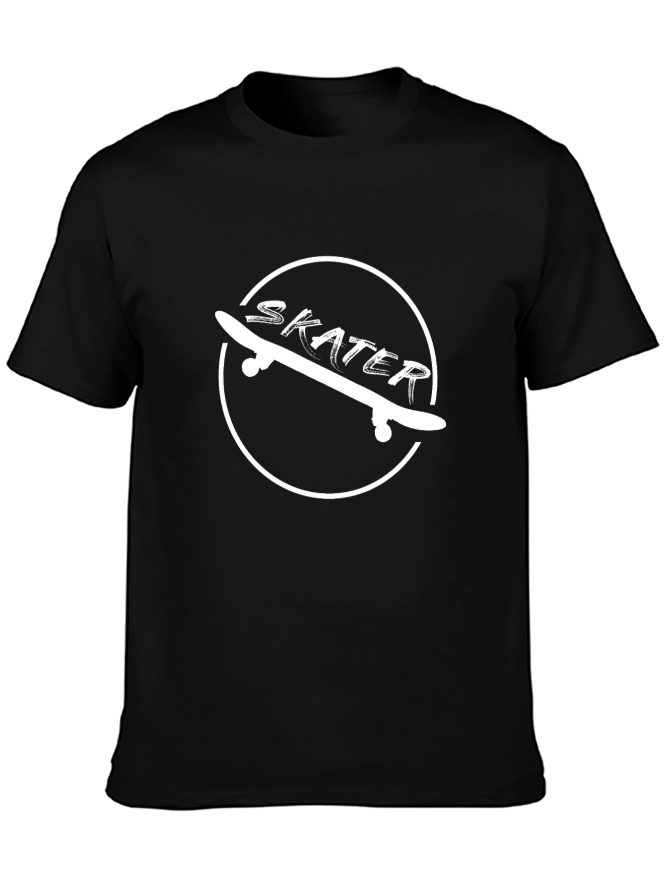 Skater T-Shirt - Classic Black Cotton Graphic Tee