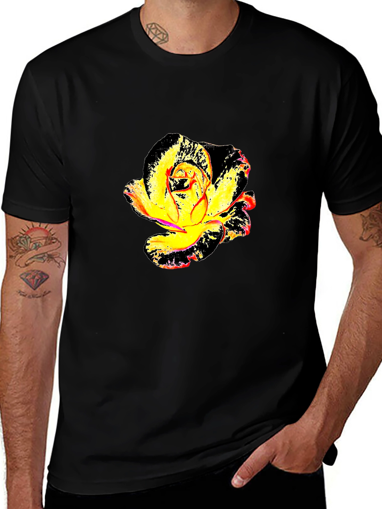 Abstract Rose Graphic Tee - Modern Floral Shirt