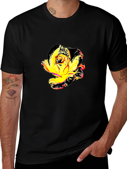 Abstract Rose Graphic Tee - Modern Floral Shirt