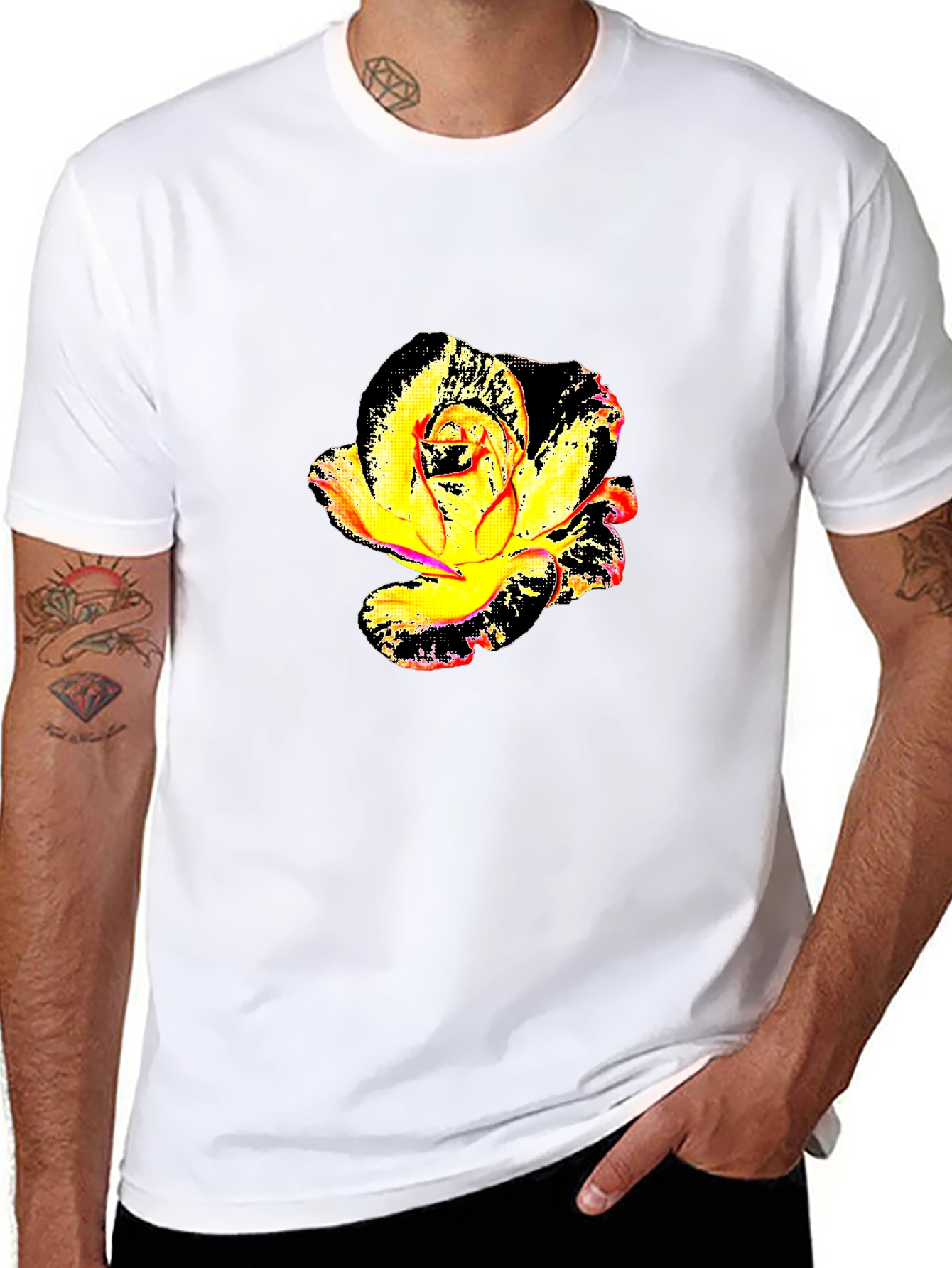 Abstract Rose Graphic Tee - Modern Floral Shirt