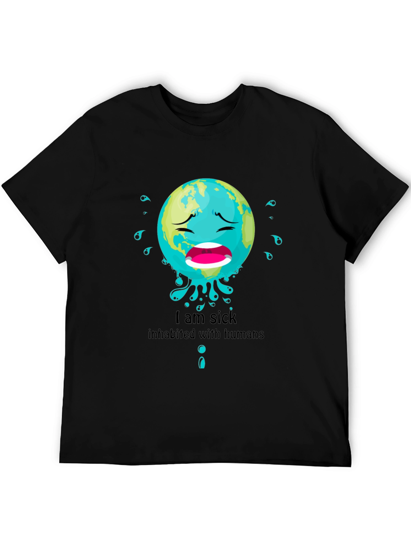 Sick Earth Graphic Tee - Environmental Awareness T-Shirt