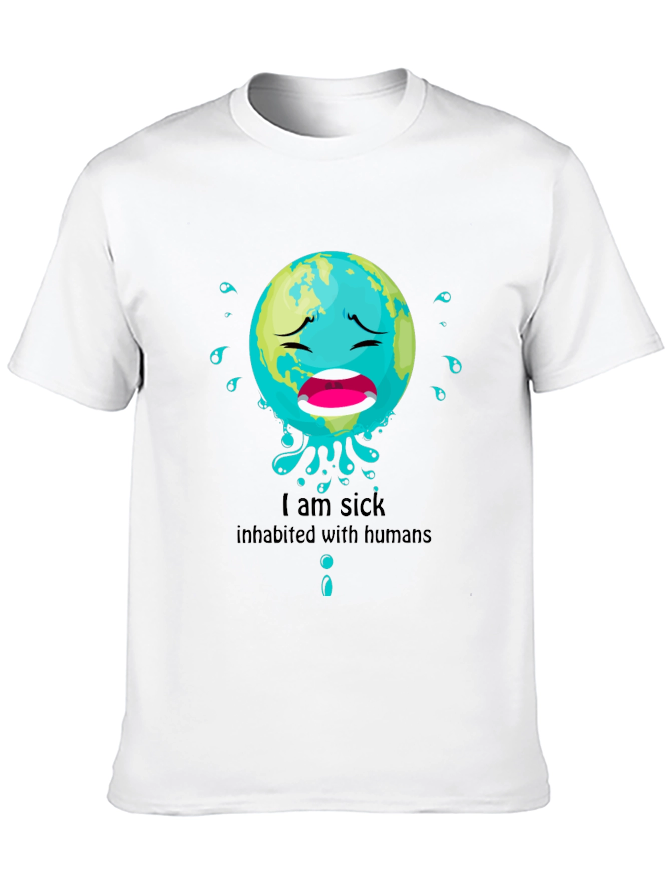Sick Earth Graphic Tee - Environmental Awareness T-Shirt