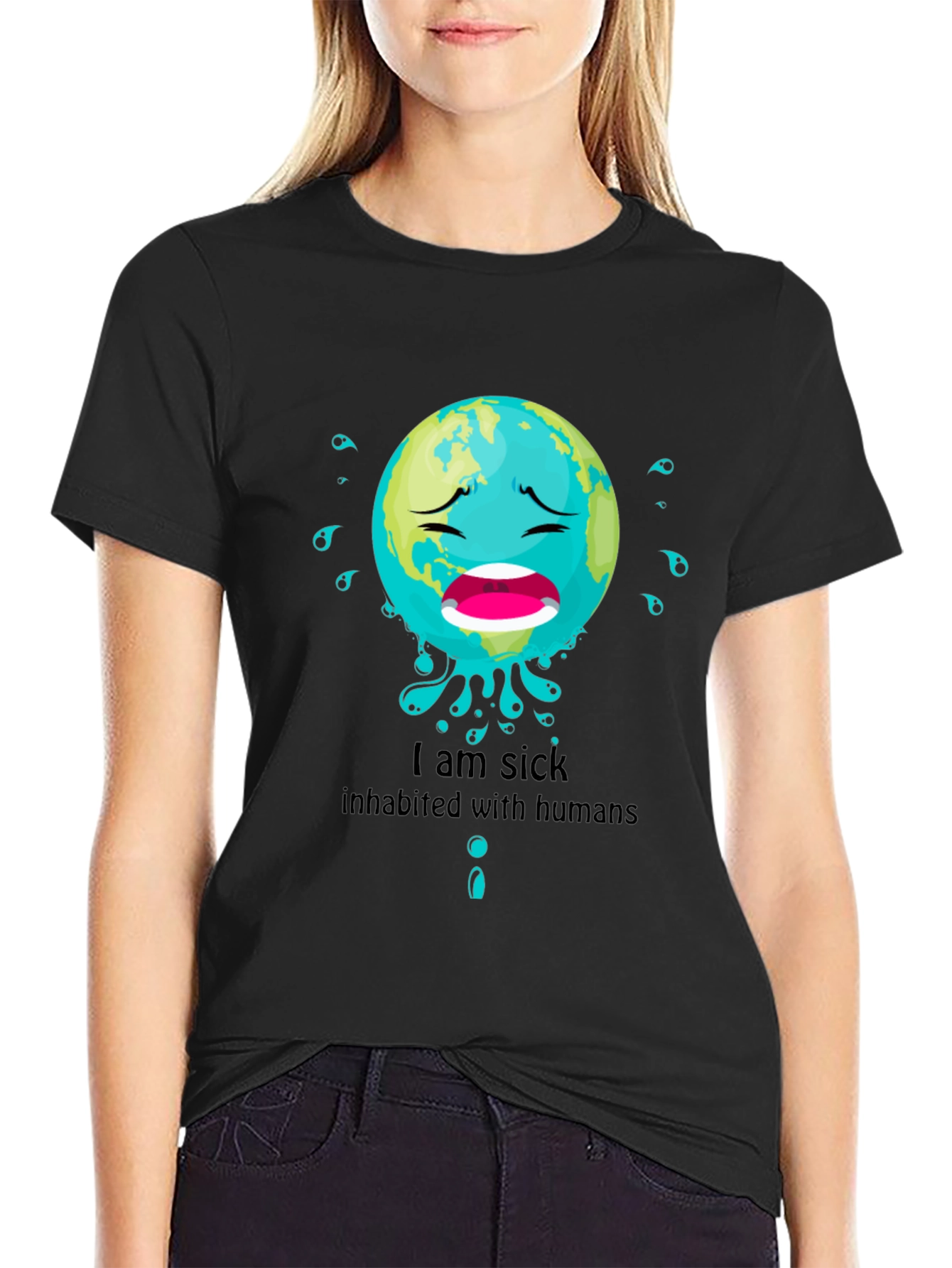 Sick Earth Graphic Tee - Environmental Awareness T-Shirt