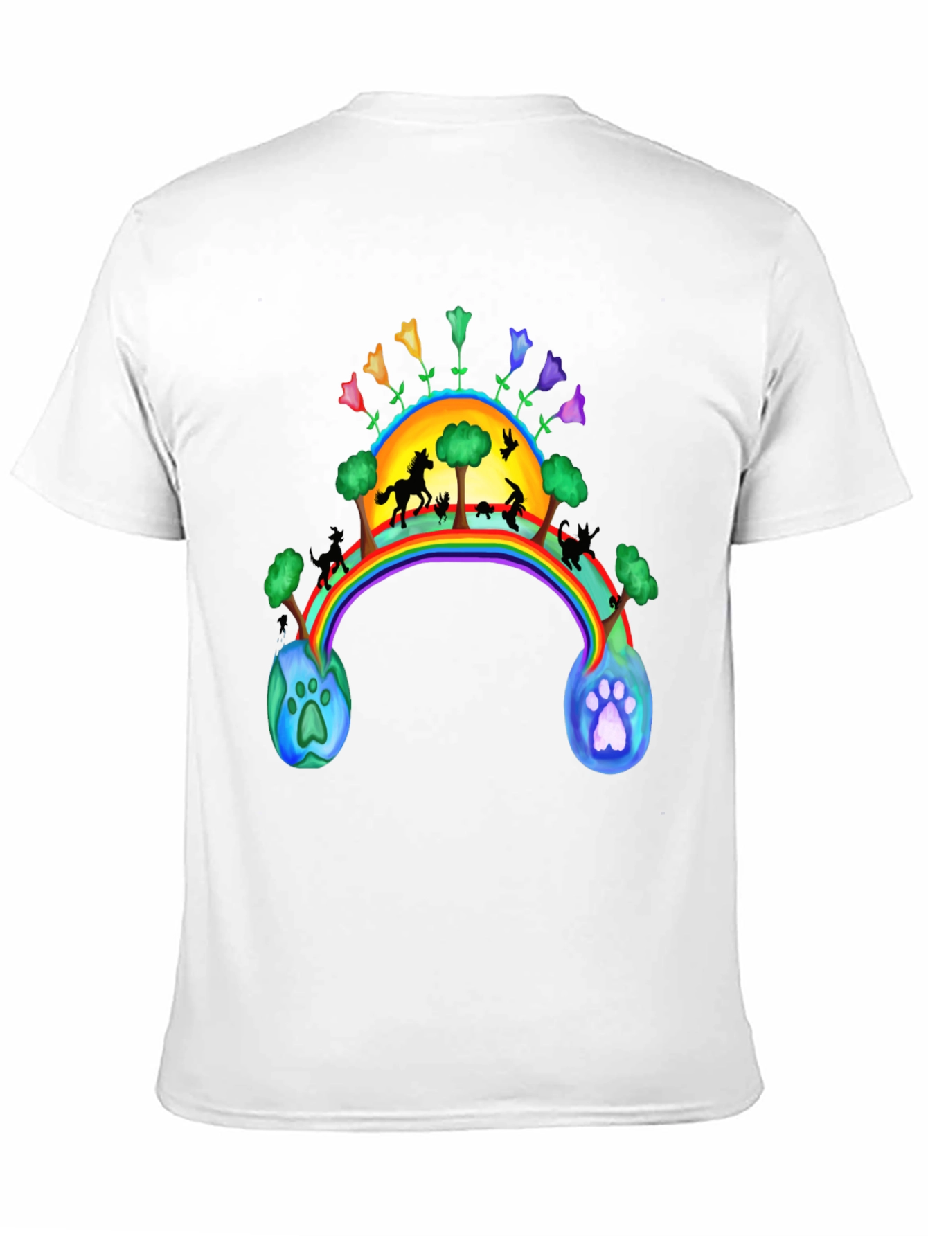 Rainbow Bridge T-Shirt - Paw Prints to Paradise