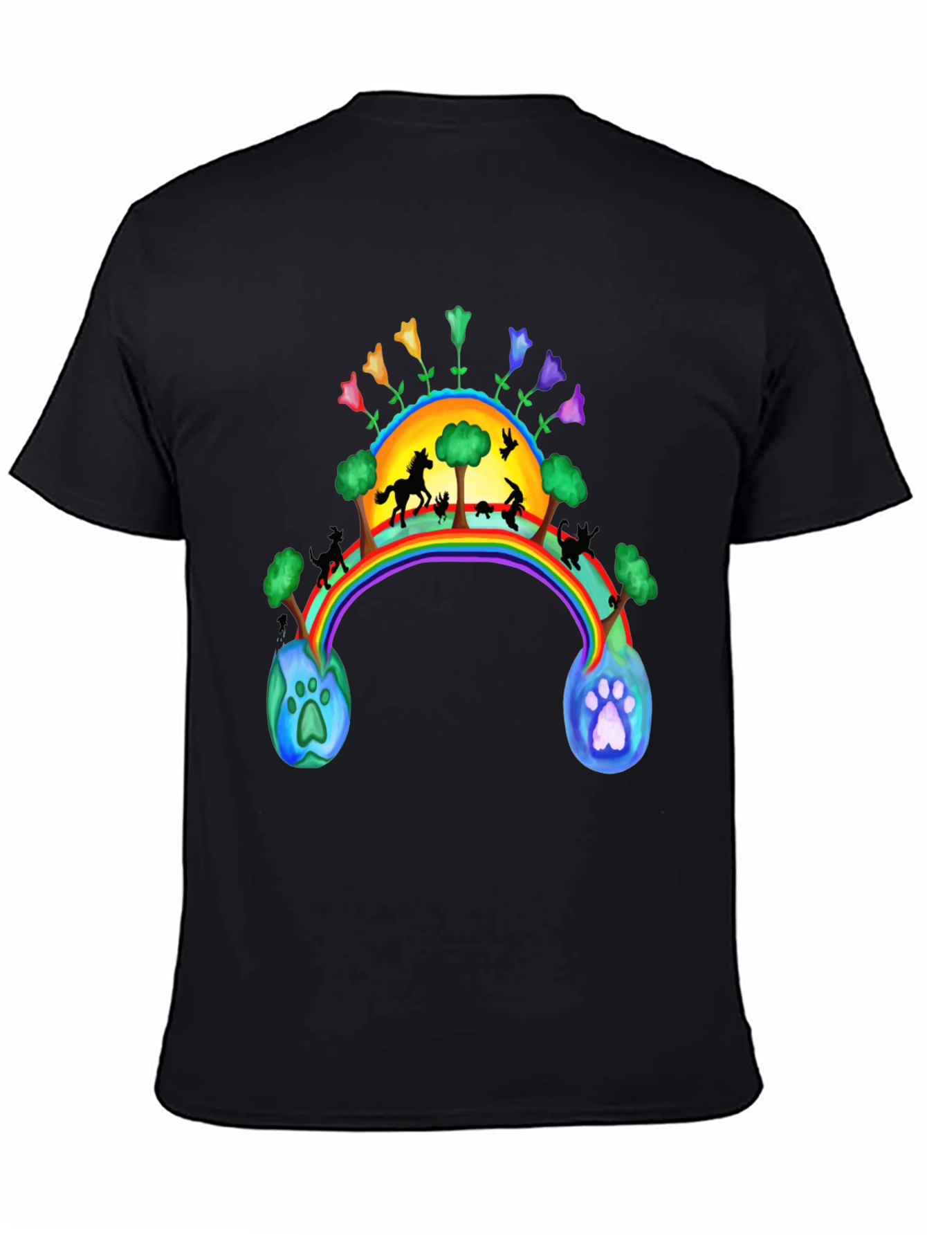 Rainbow Bridge T-Shirt - Paw Prints to Paradise