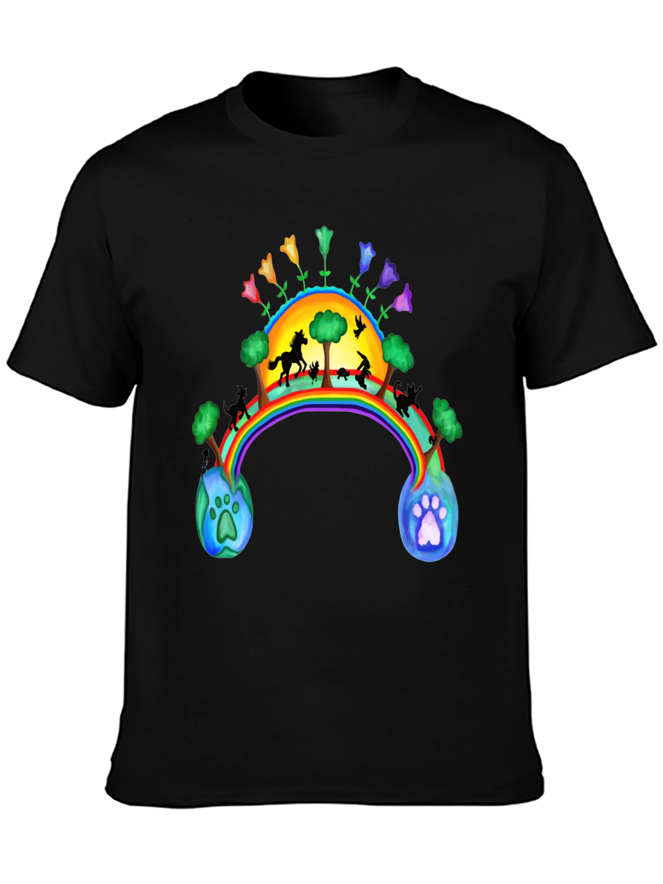 Rainbow Bridge T-Shirt - Paw Prints to Paradise