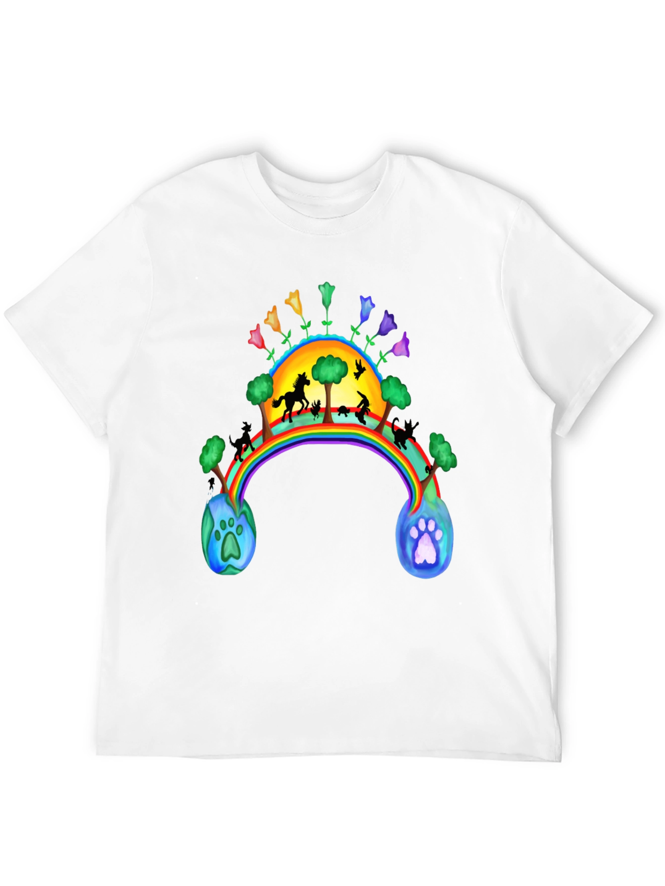 Rainbow Bridge T-Shirt - Paw Prints to Paradise