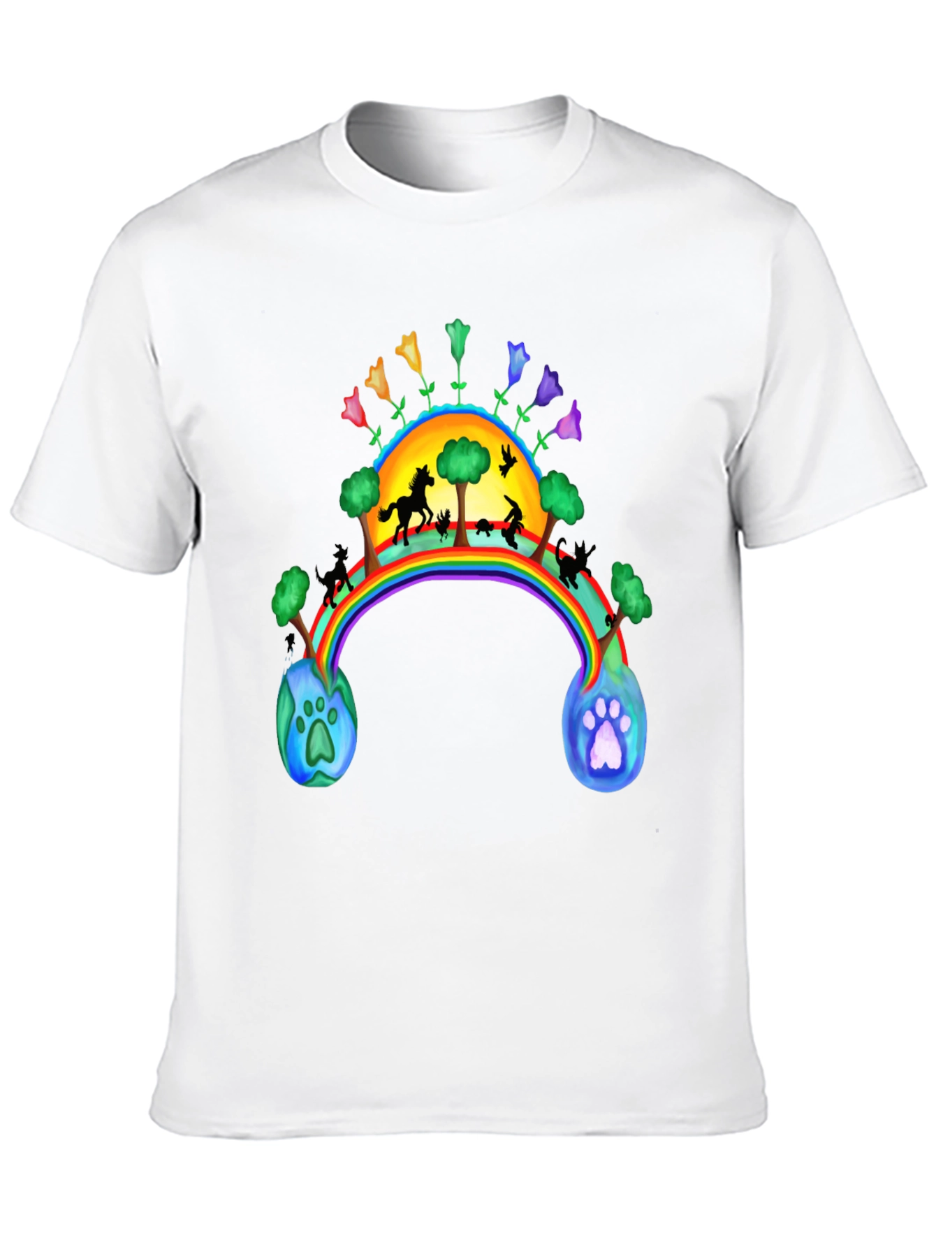 Rainbow Bridge T-Shirt - Paw Prints to Paradise