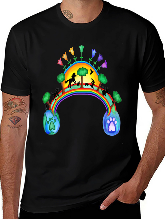 Rainbow Bridge T-Shirt - Paw Prints to Paradise