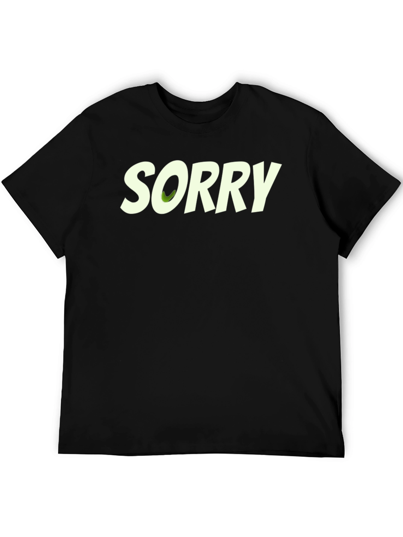 Sorry Graphic Print Black T-Shirt