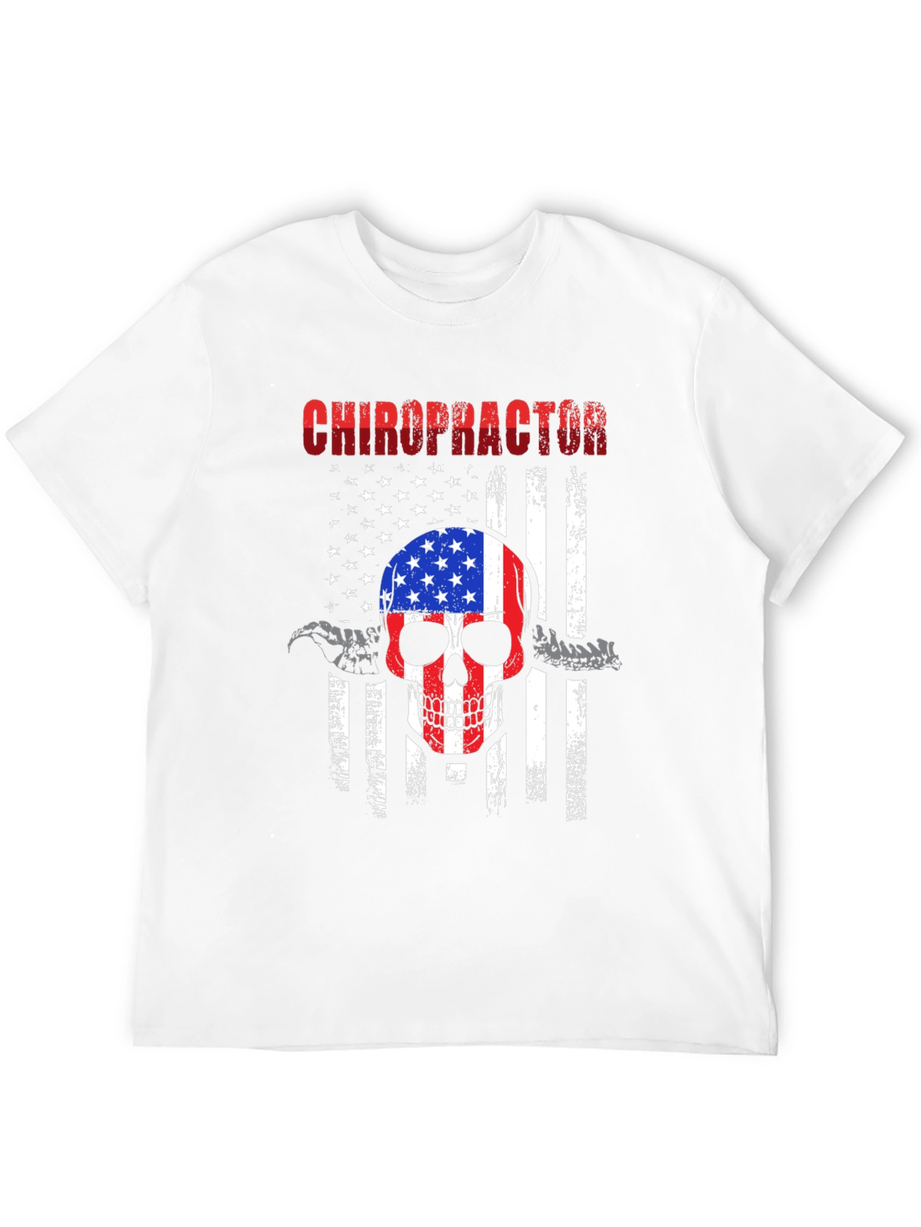 Chiropractor Skull Flag Graphic Tee
