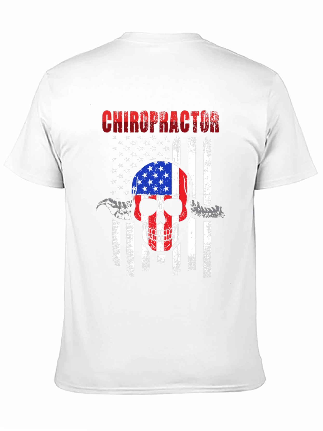 Chiropractor Skull Flag Graphic Tee