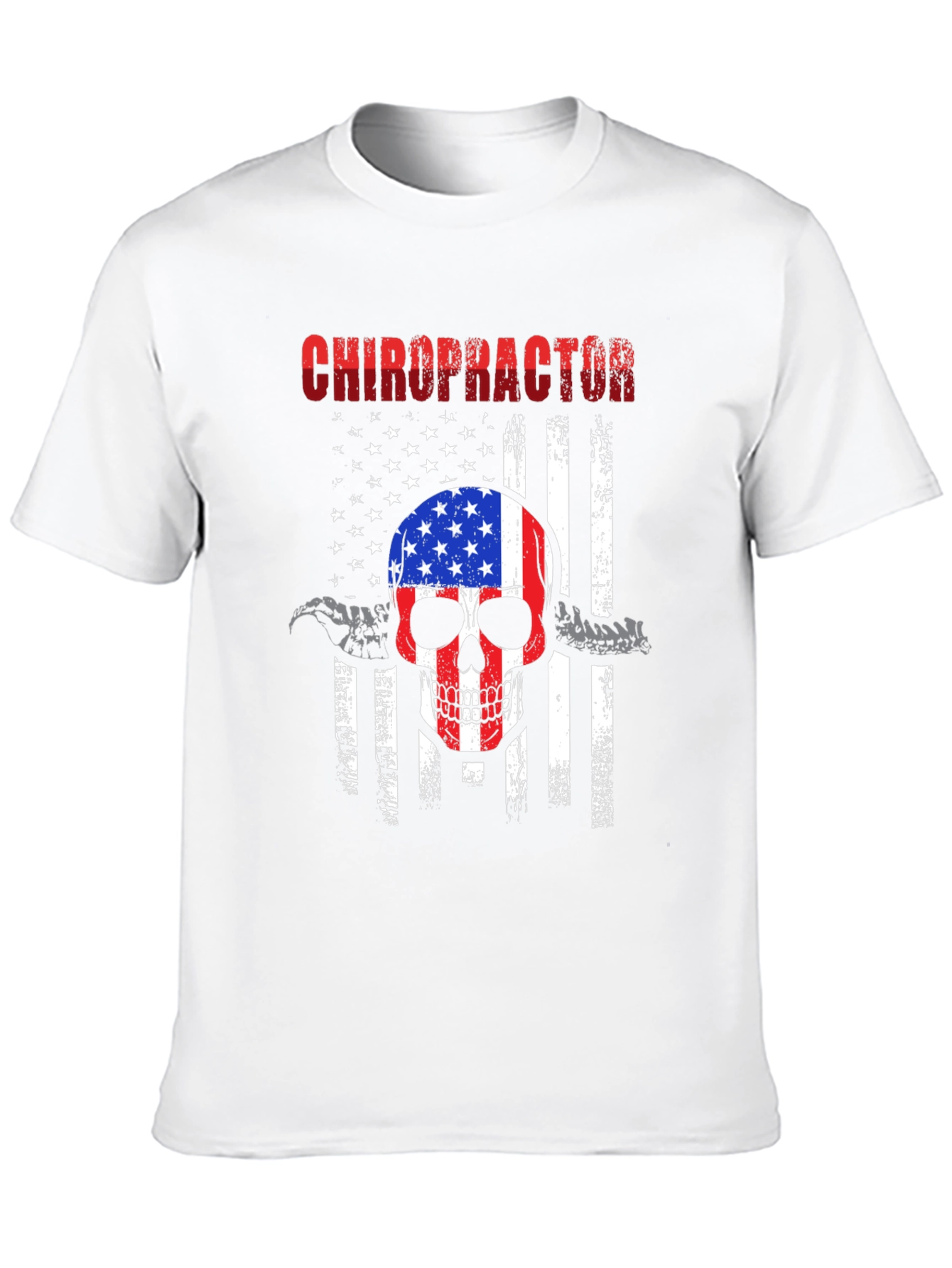 Chiropractor Skull Flag Graphic Tee