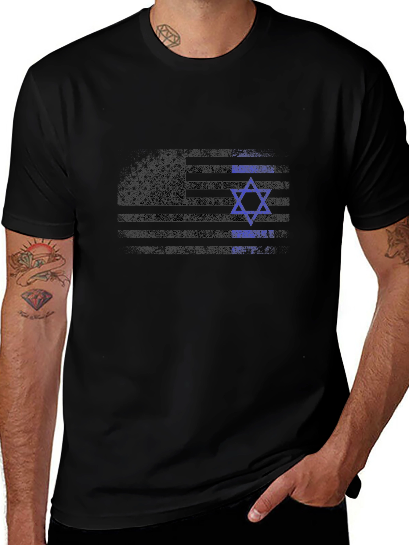 USA Israel Flag Graphic T-Shirt