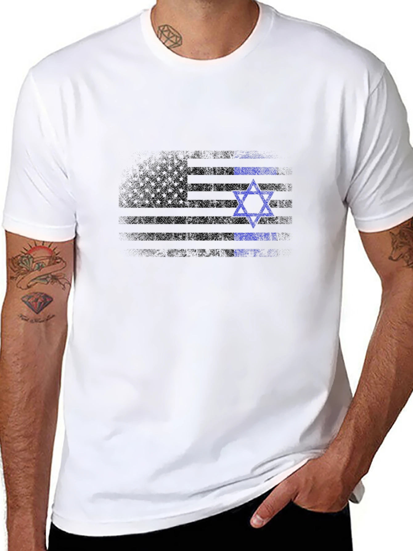 USA Israel Flag Graphic T-Shirt