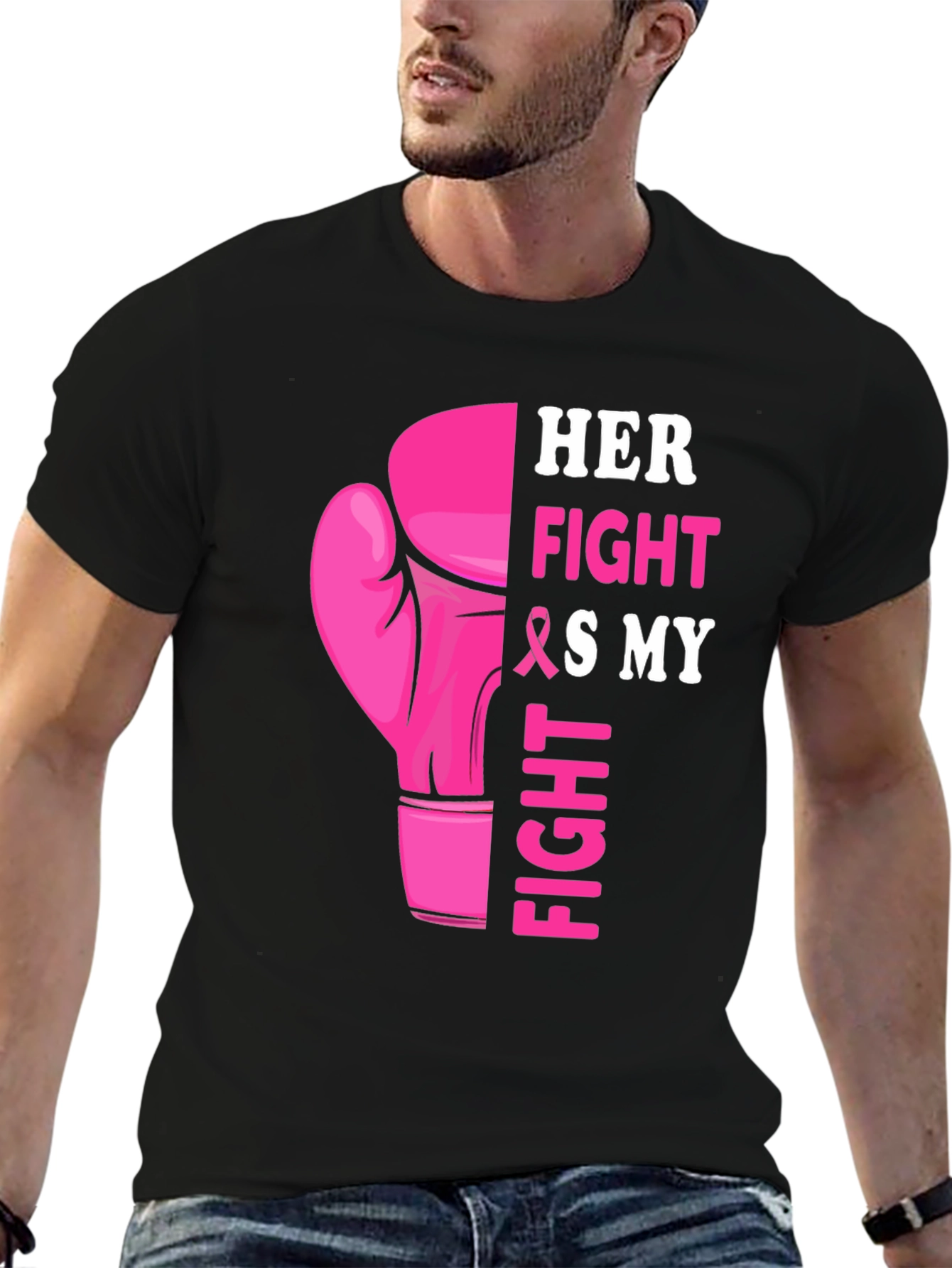 Her Fight Is My Fight Boxing Glove T-Shirt