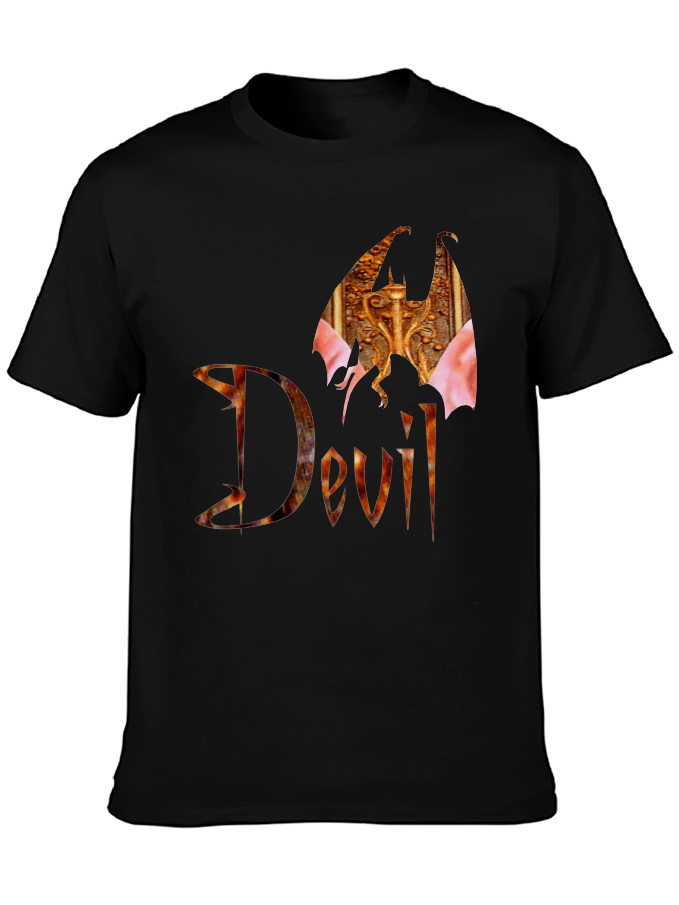 Devil Wings Graphic Black T-Shirt