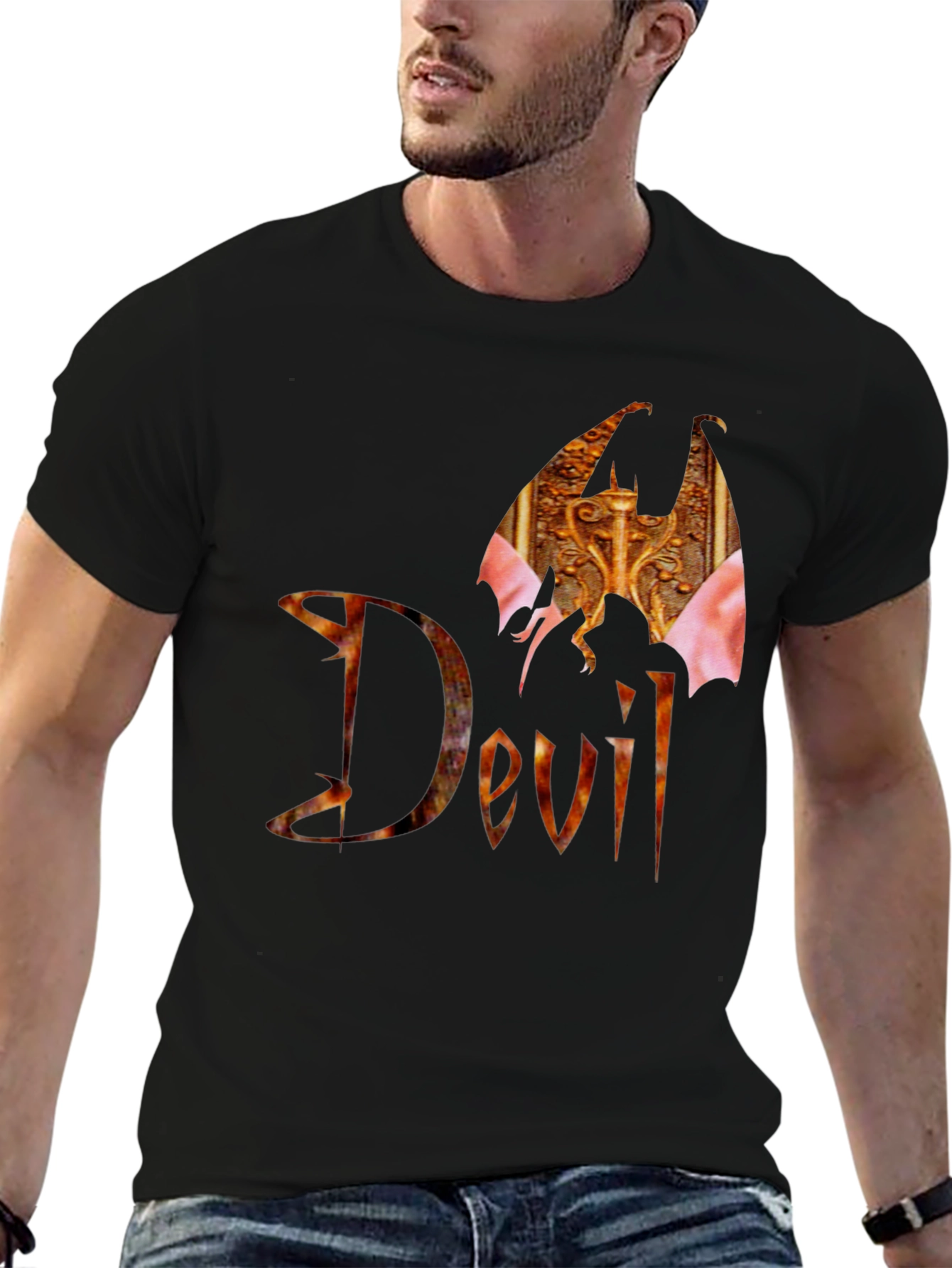 Devil Wings Graphic Black T-Shirt