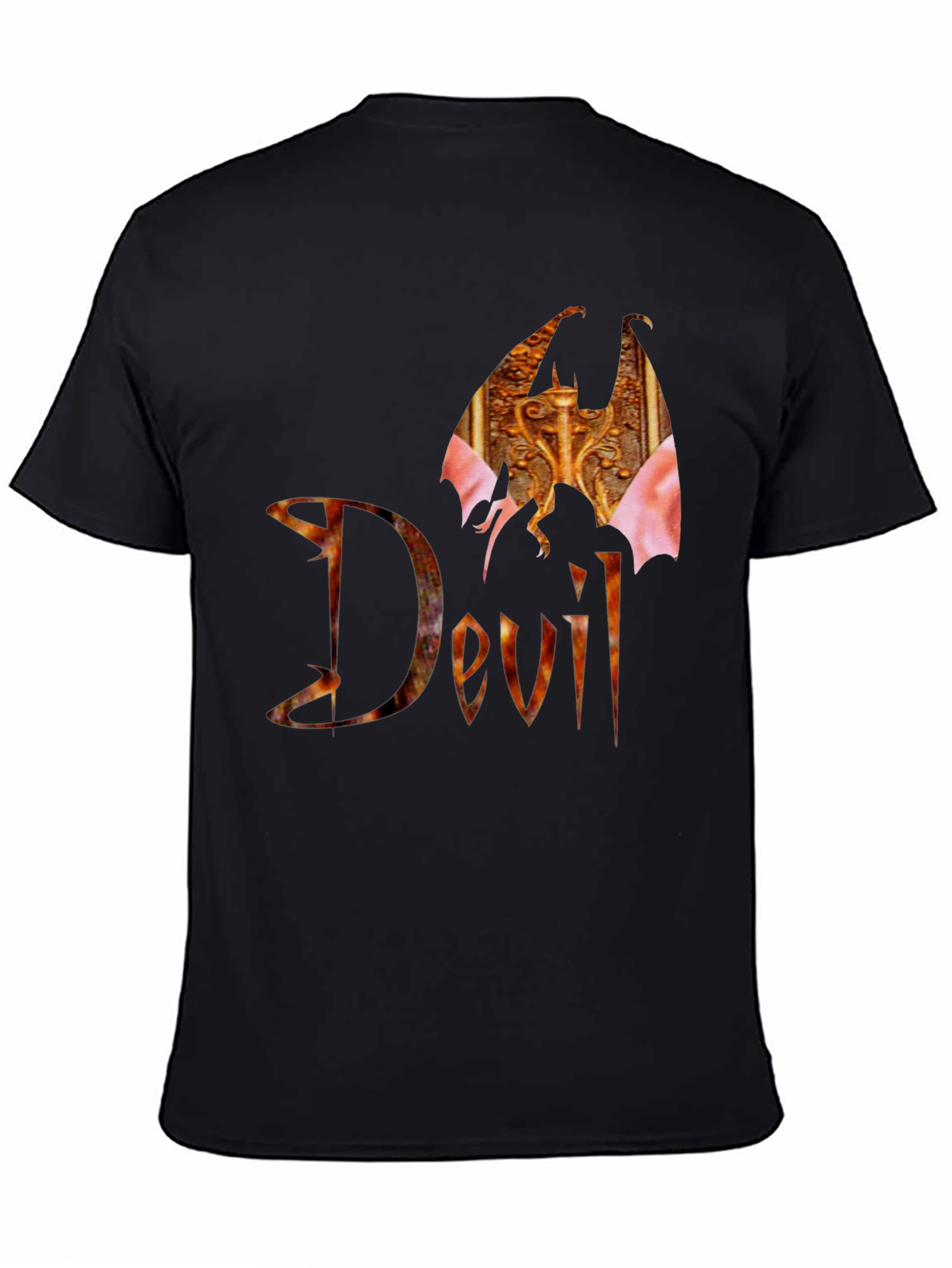 Devil Wings Graphic Black T-Shirt