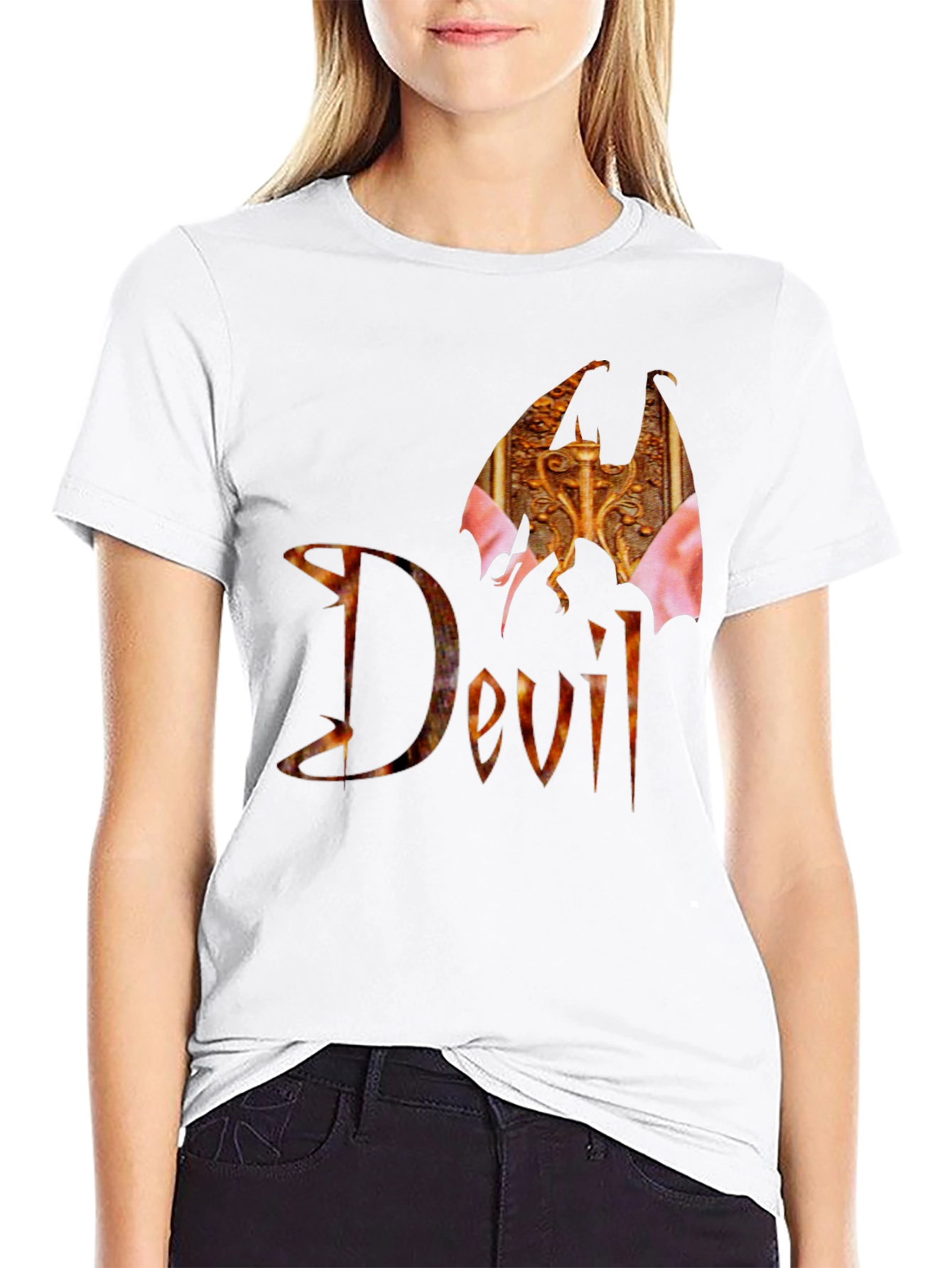 Devil Wings Graphic Black T-Shirt