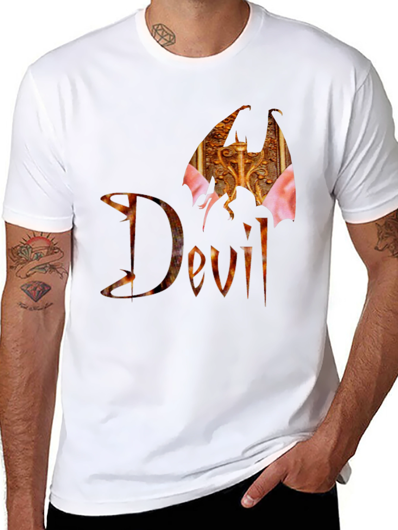 Devil Wings Graphic Black T-Shirt