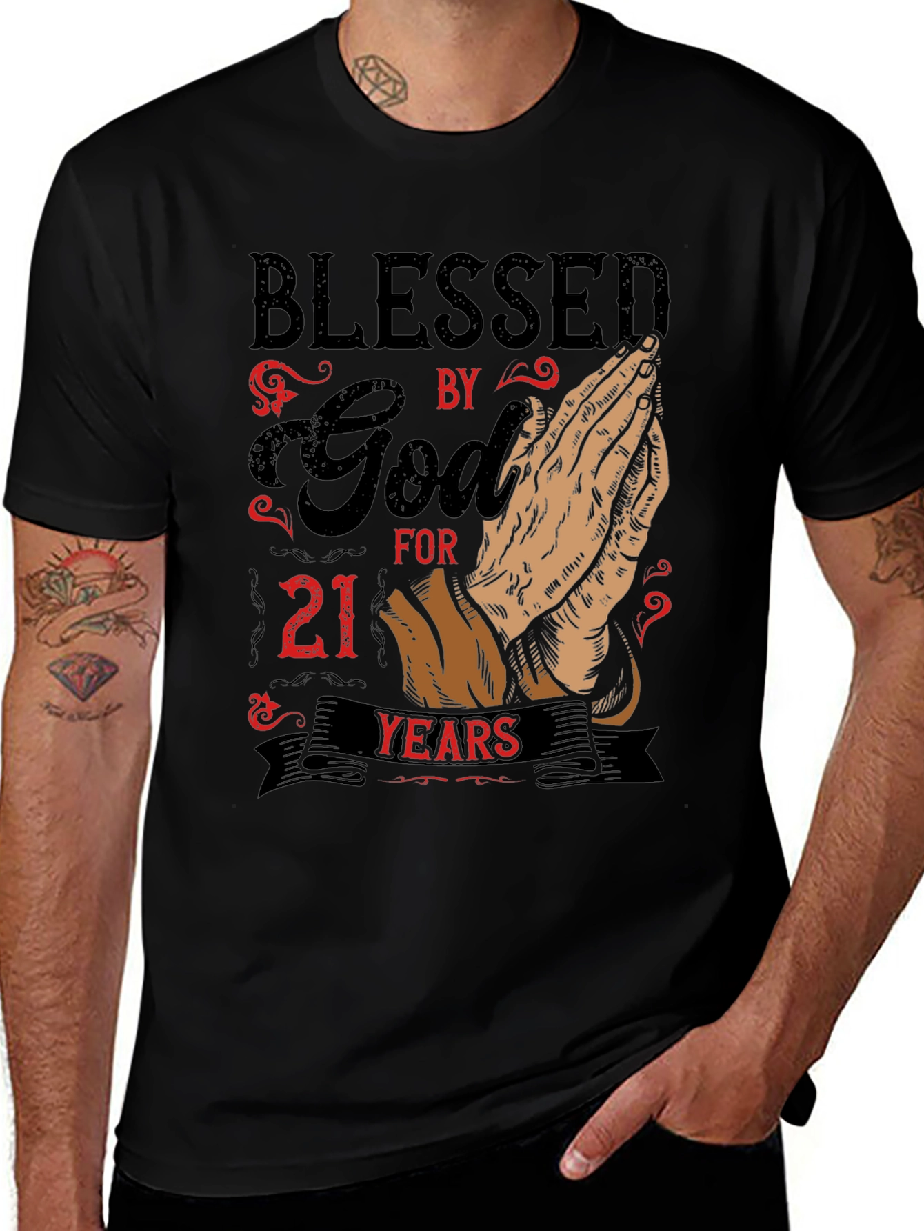 Blessed by God for 21 Years Graphic T-Shirt