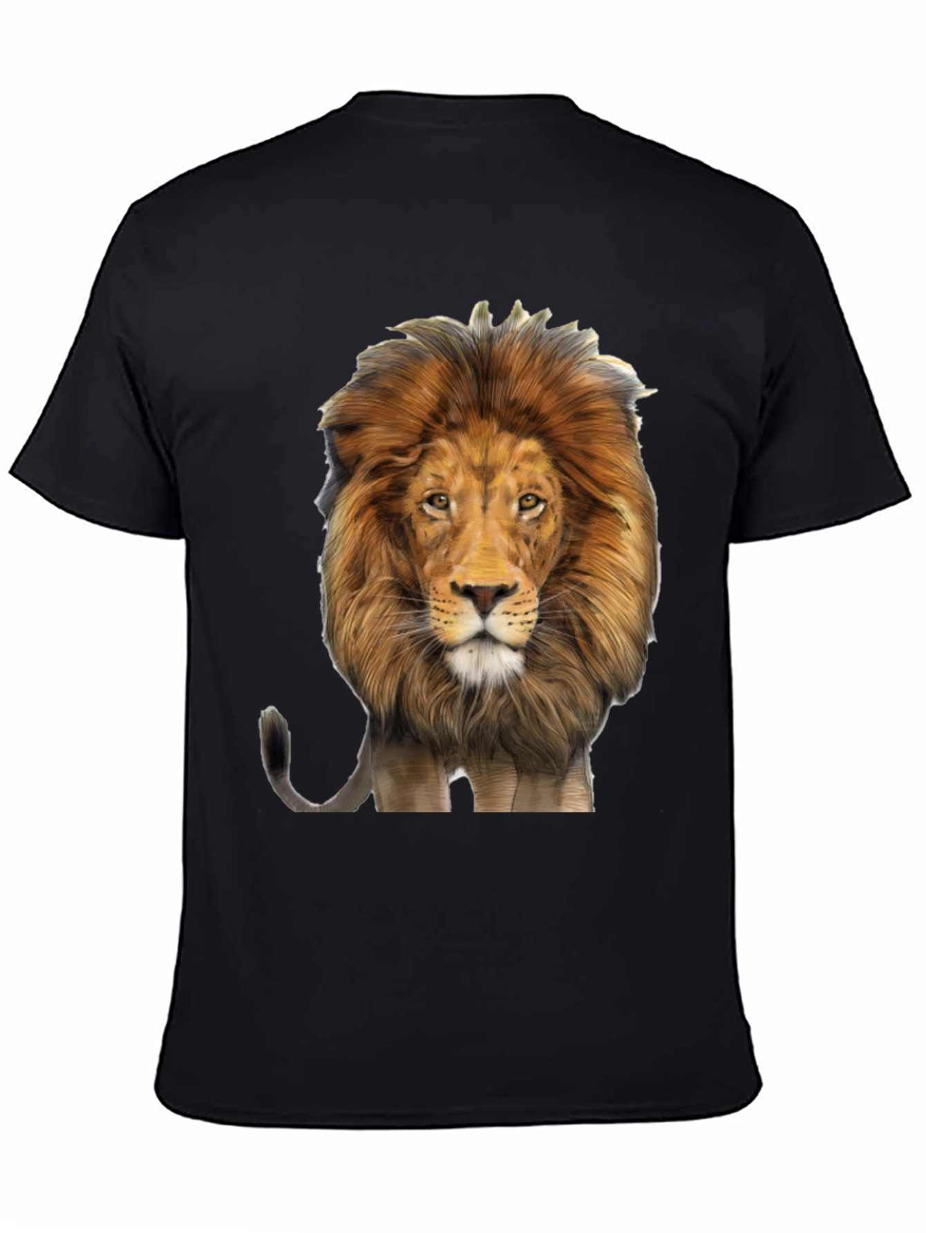Lion Graphic Print Mens Black T-Shirt
