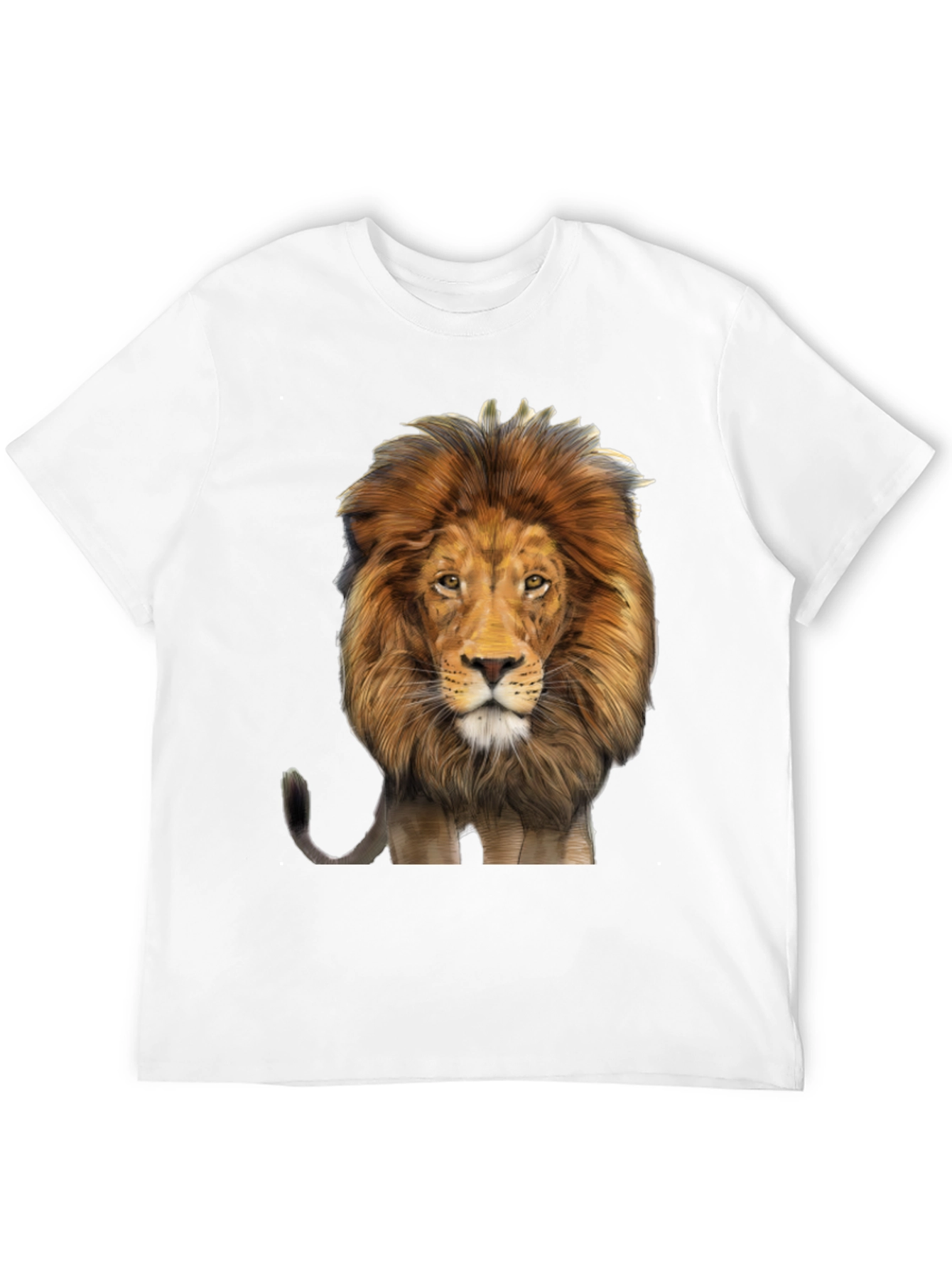 Lion Graphic Print Mens Black T-Shirt