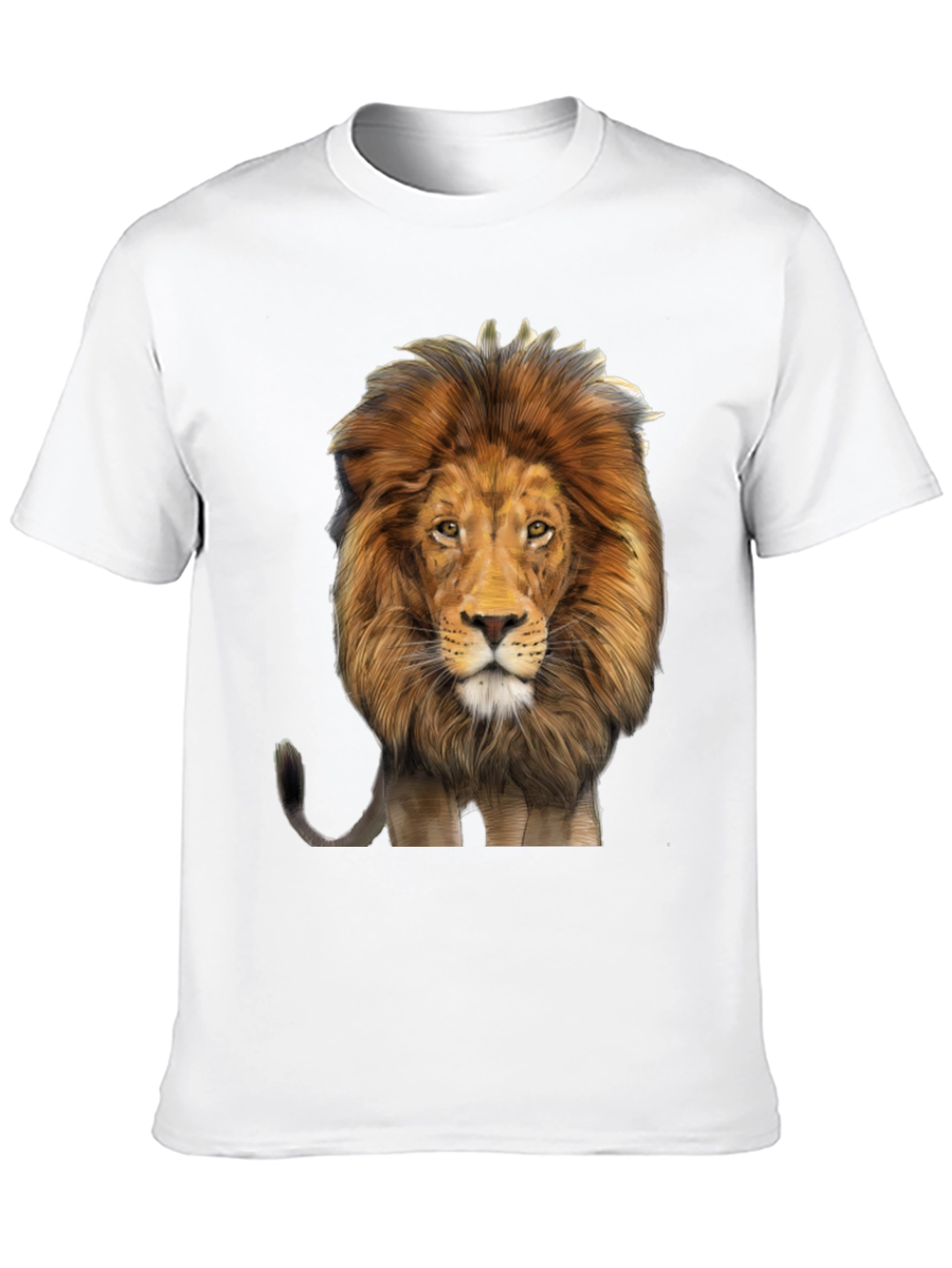 Lion Graphic Print Mens Black T-Shirt