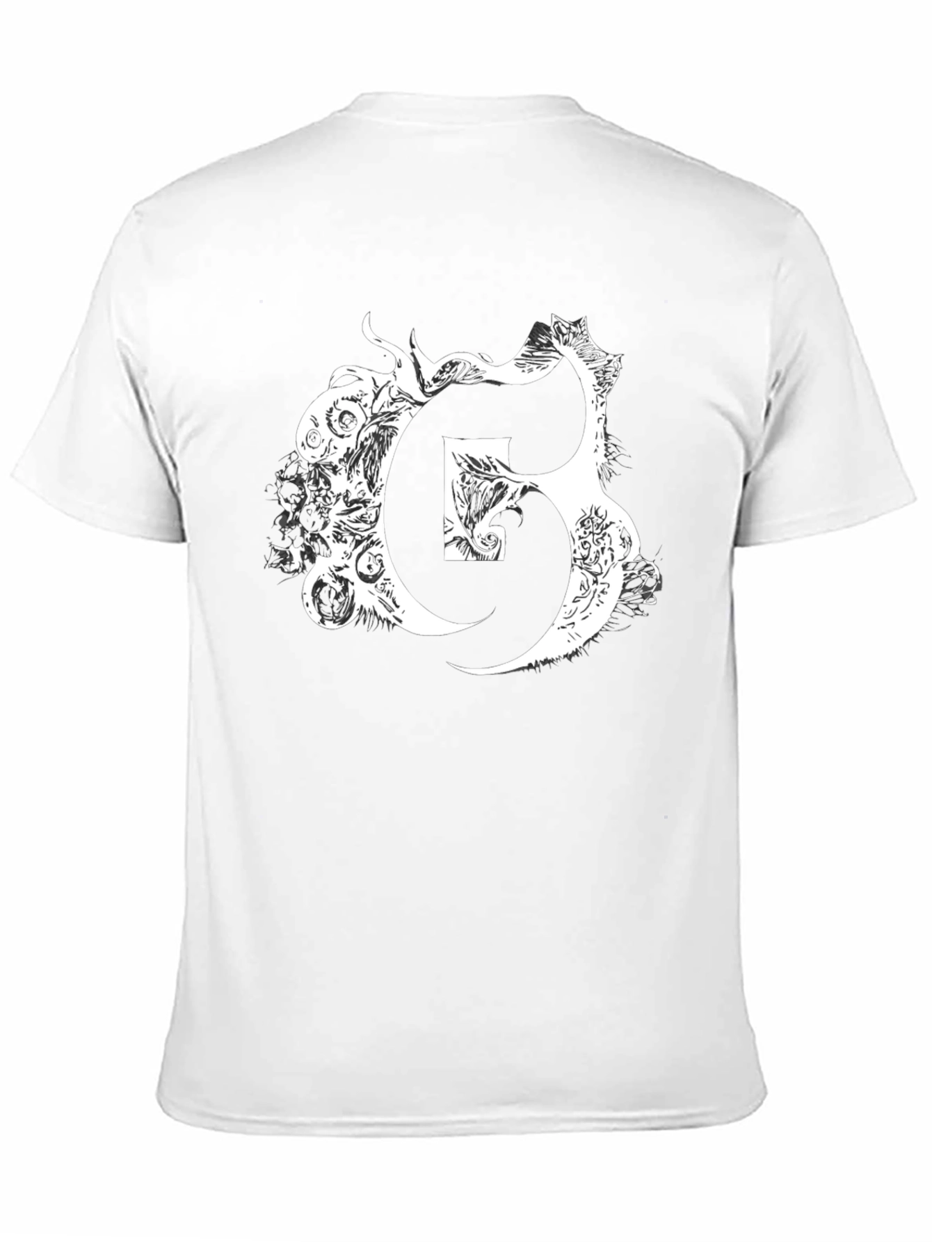 Letter G Graphic Print Black T-Shirt