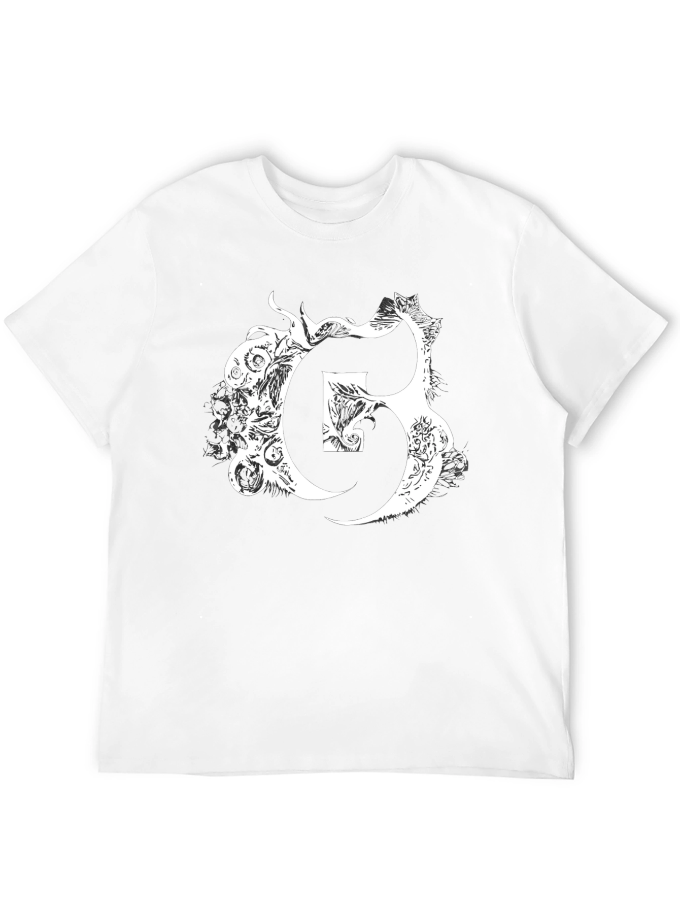 Letter G Graphic Print Black T-Shirt