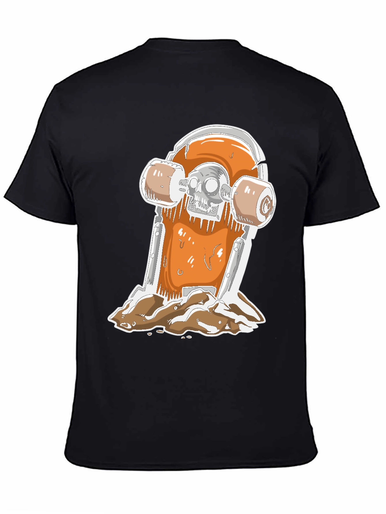 Skateboarding Skull T-Shirt - Black