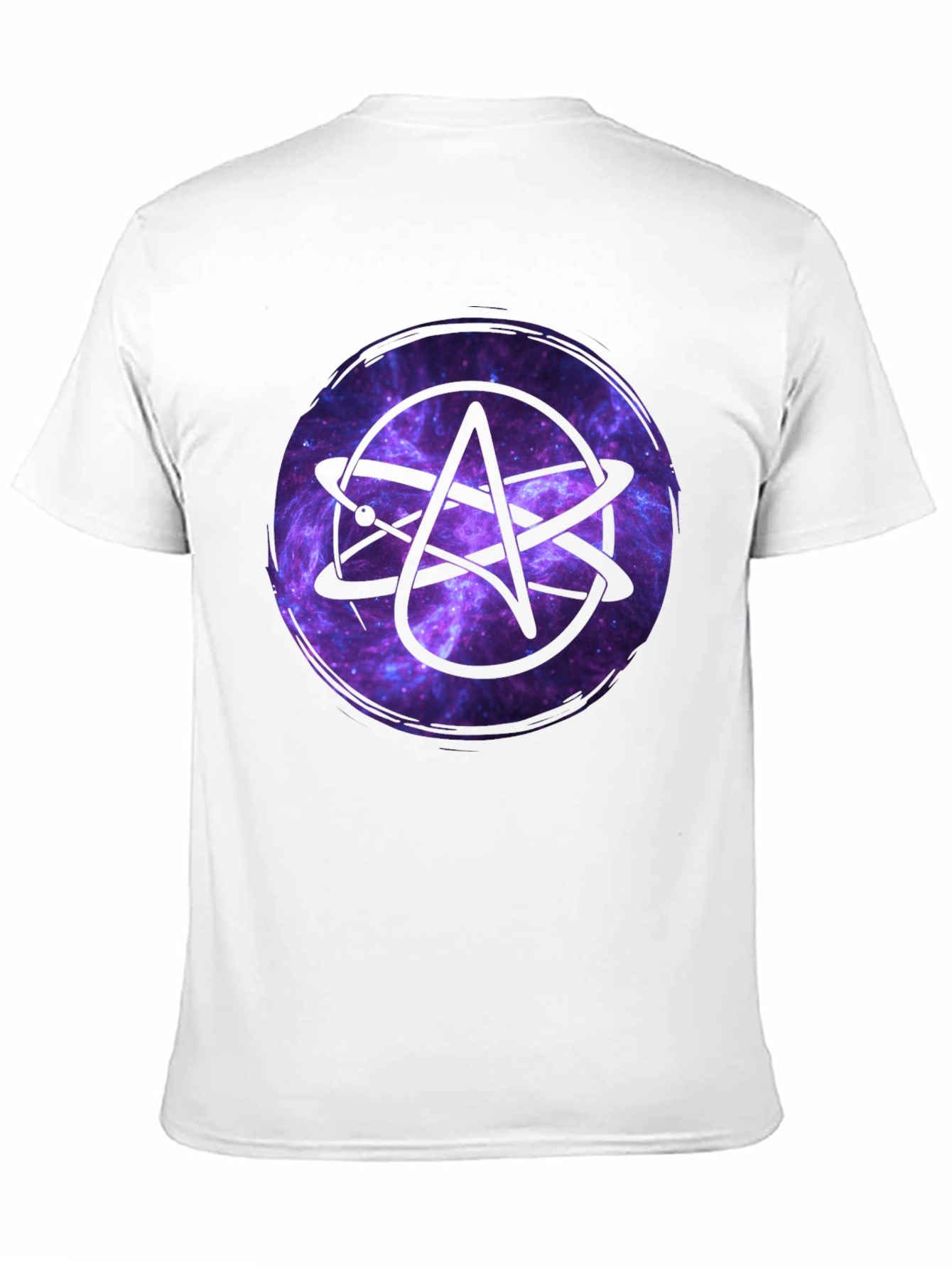 Atheist Atom Symbol Galaxy Graphic Black T-Shirt