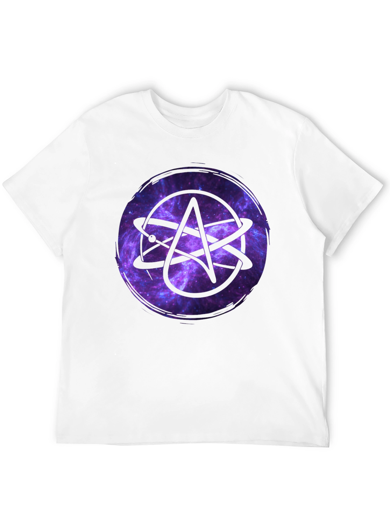 Atheist Atom Symbol Galaxy Graphic Black T-Shirt